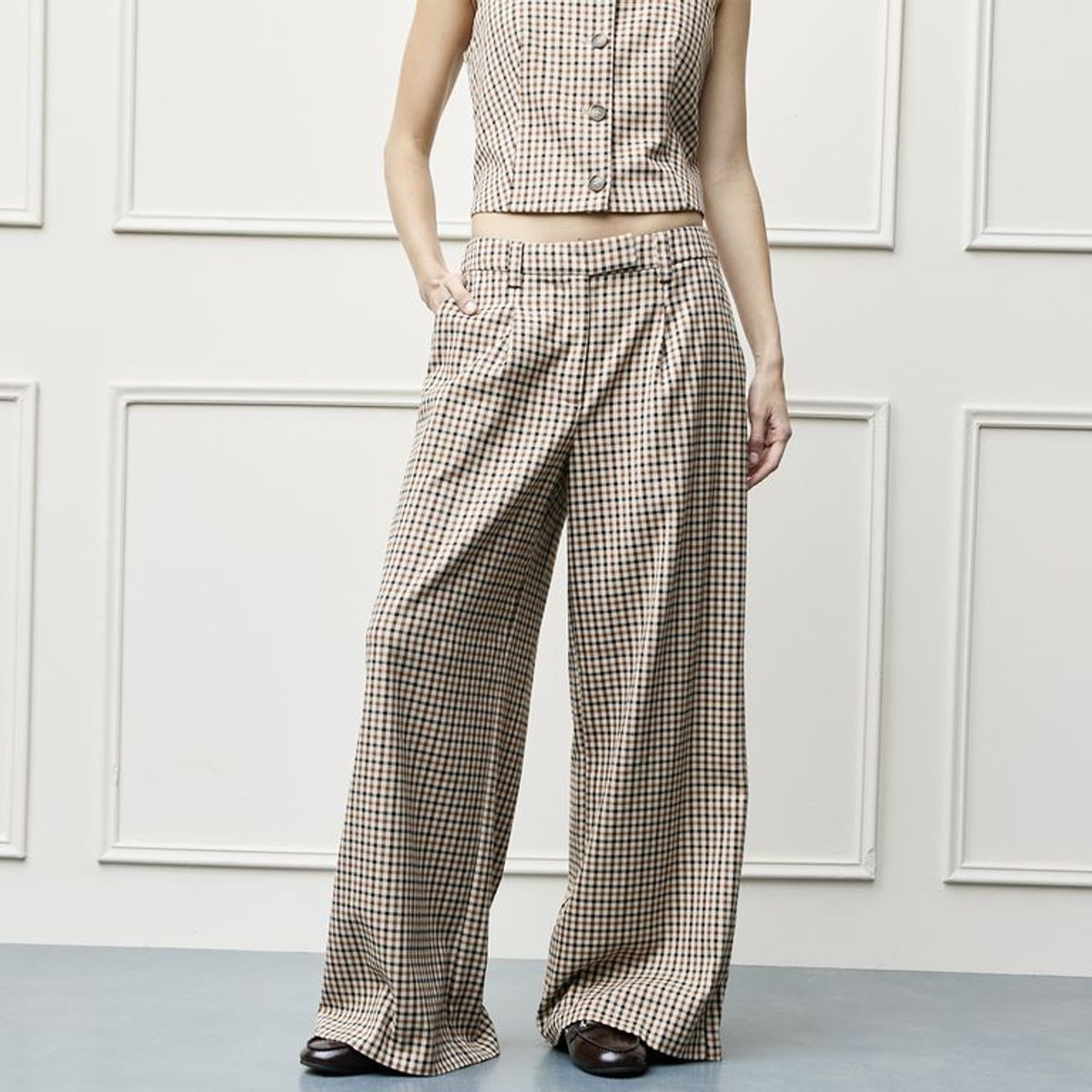 BASEMENT - Pantalón Wide leg Mujer Tiro medio Basement