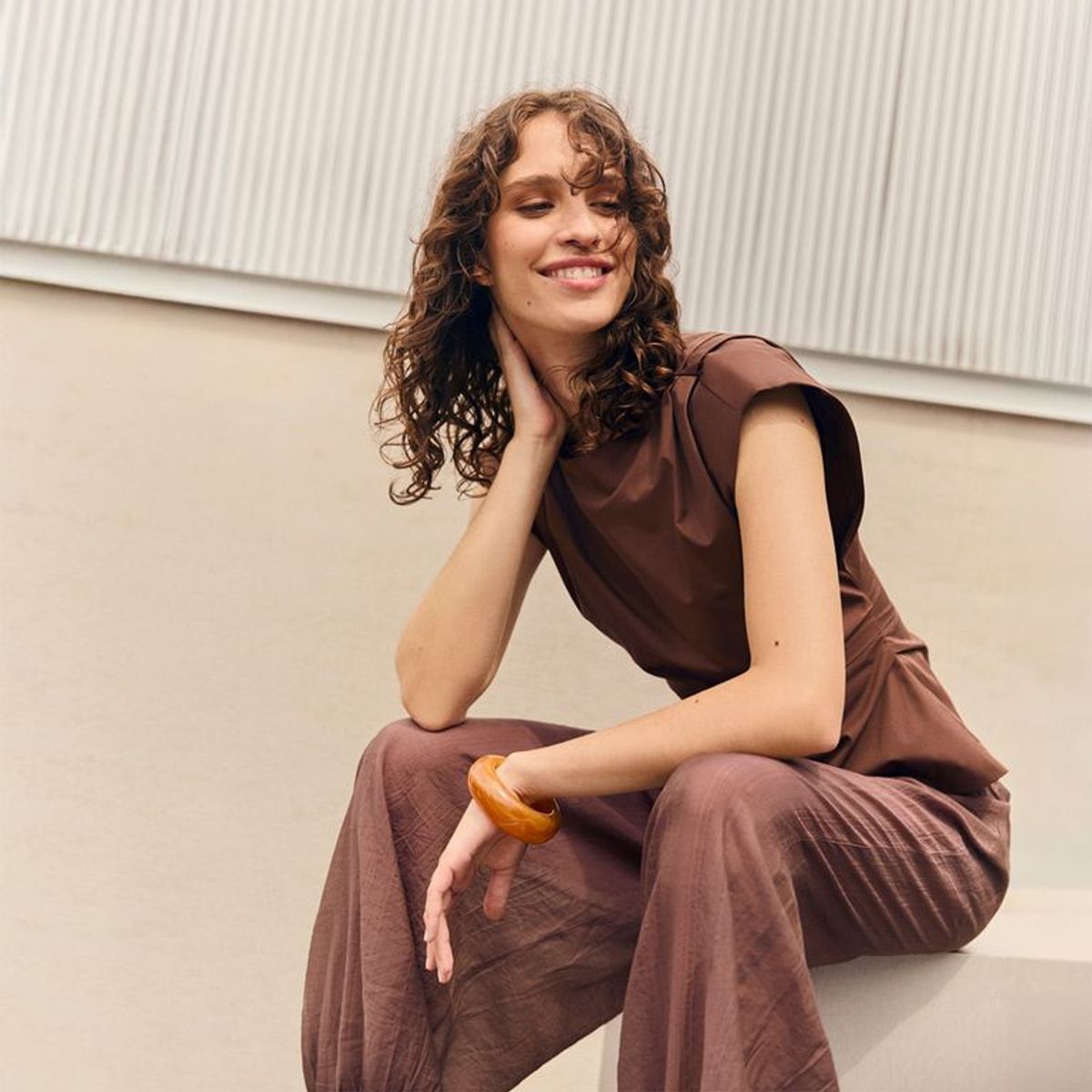 BASEMENT - Blusa Mujer Sin mangas de Algodón Basement