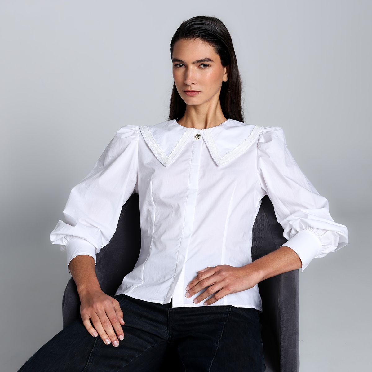 BASEMENT - Blusa Mujer  Manga Larga De Algodón Basement