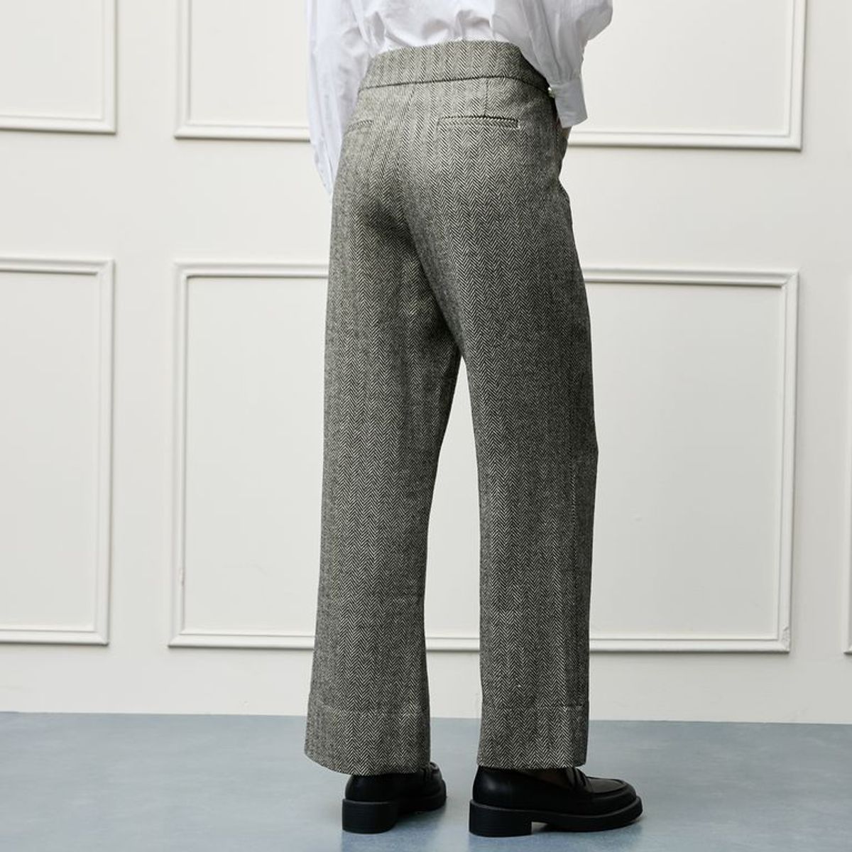 BASEMENT - Pantalón Recto Mujer Tiro medio de  Lana Basement