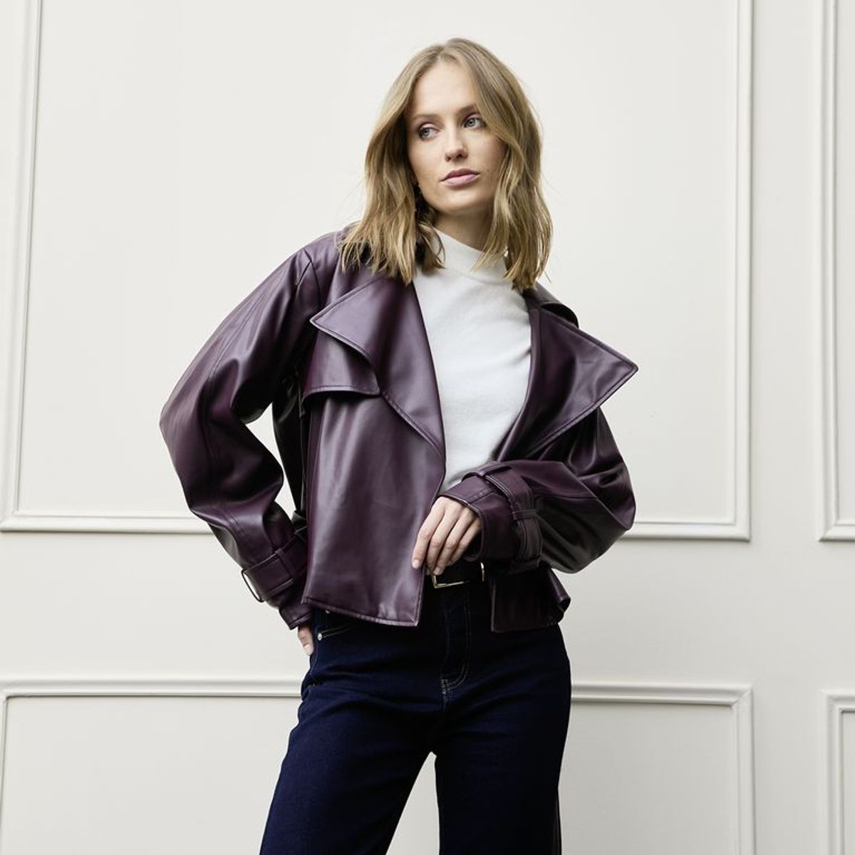 BASEMENT - Chaqueta Efecto Cuero Mujer Basement