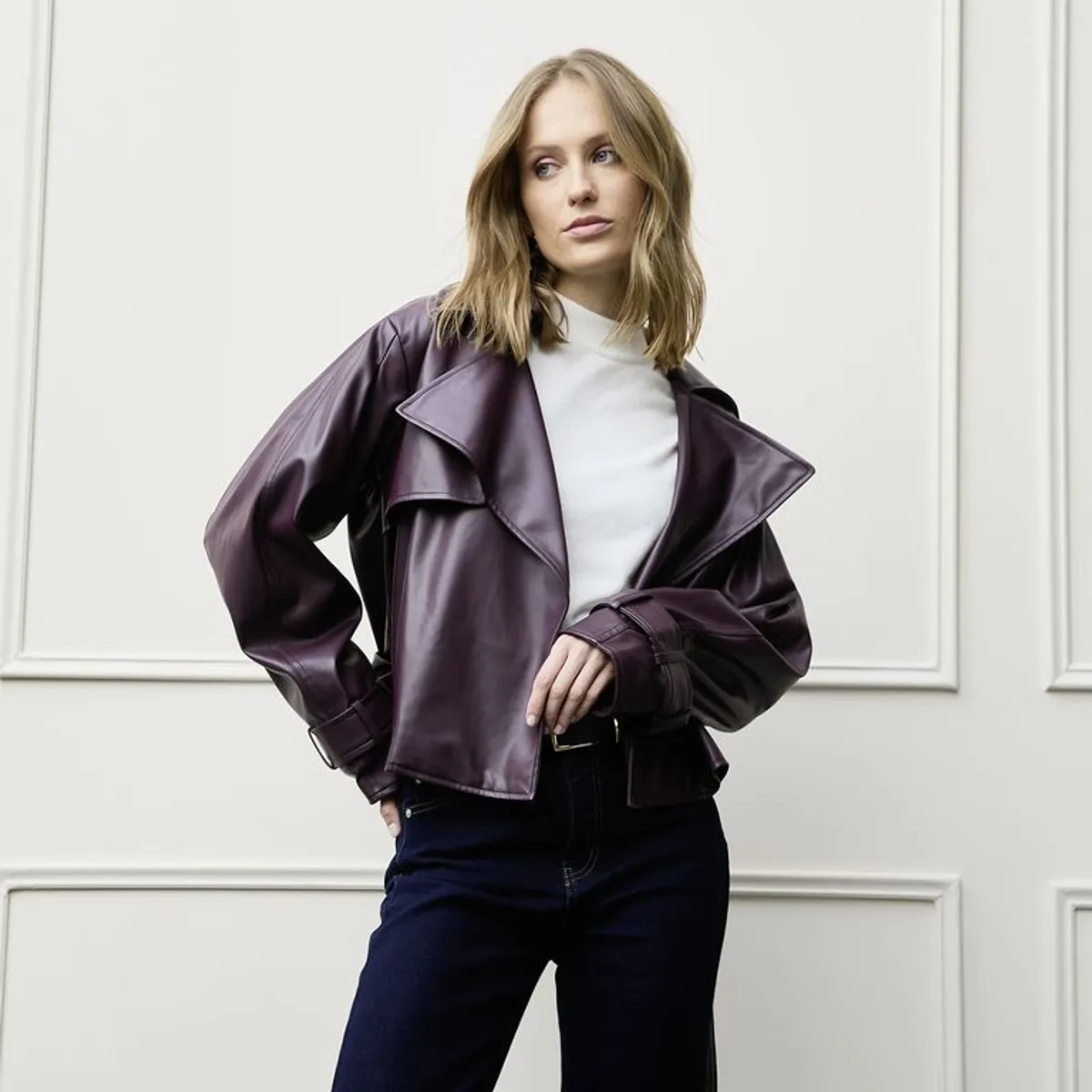 BASEMENT - Chaqueta Efecto Cuero Mujer Basement