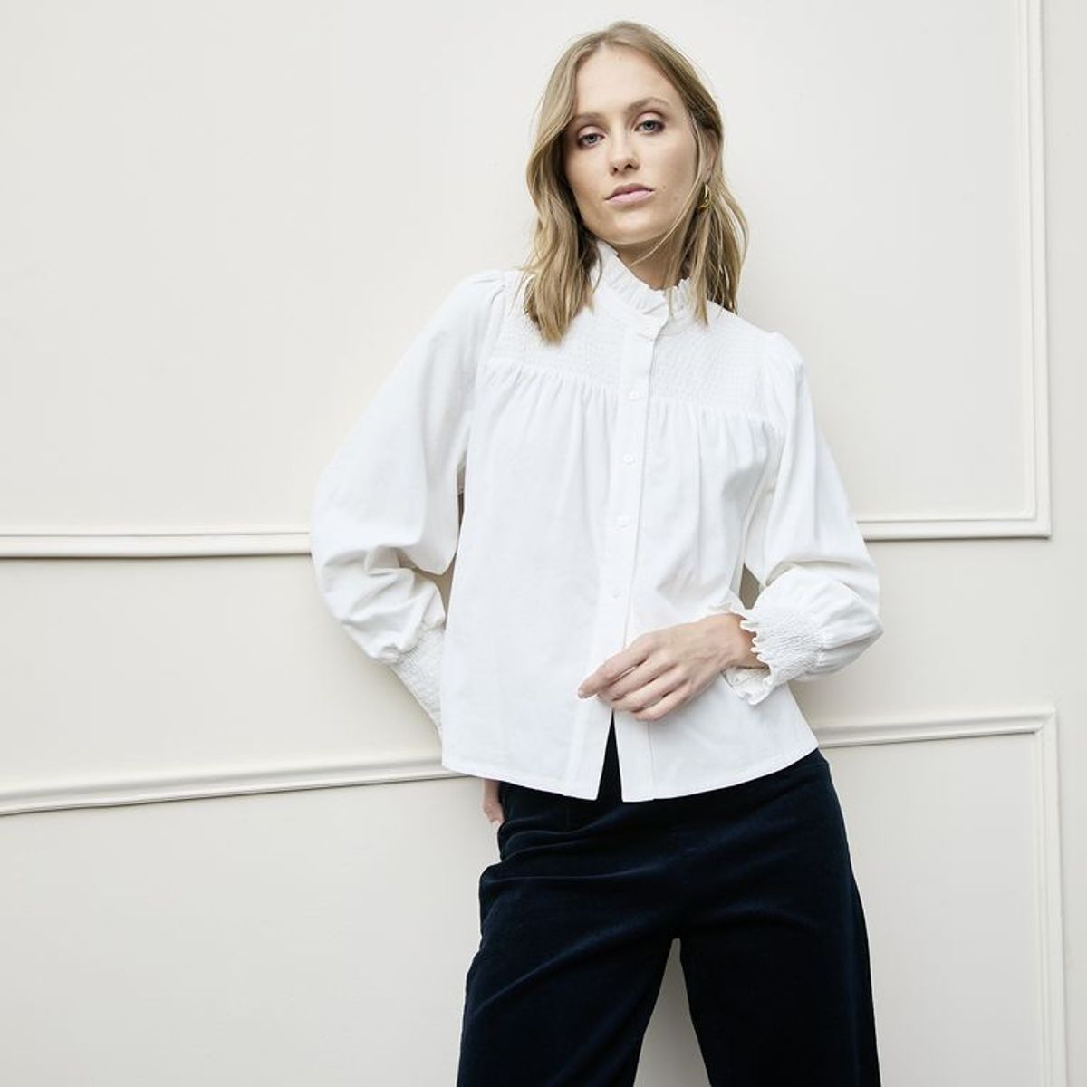 BASEMENT - Blusa Mujer  Manga larga de Algodón Basement