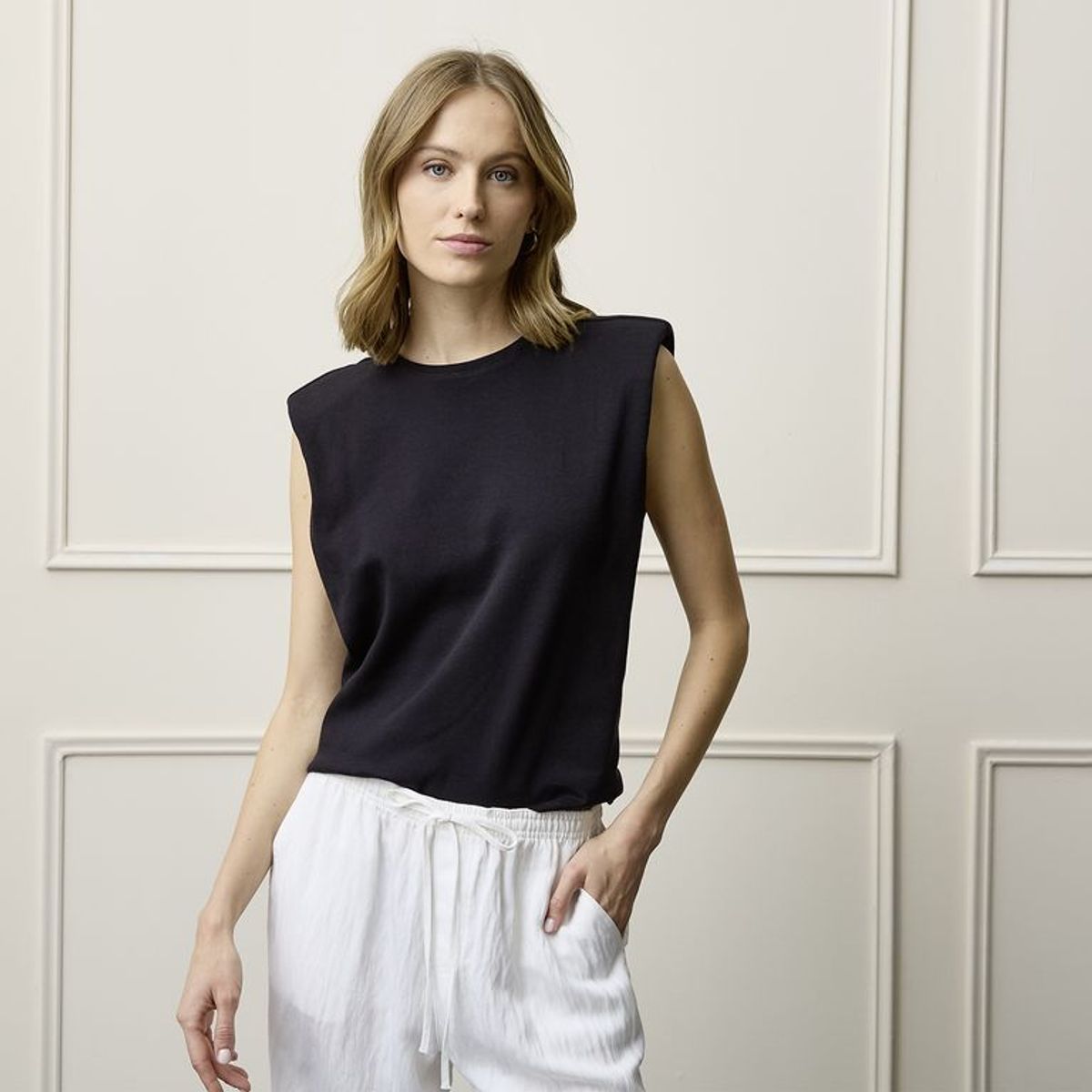 BASEMENT - Blusa Mujer Sin mangas de Algodón Basement