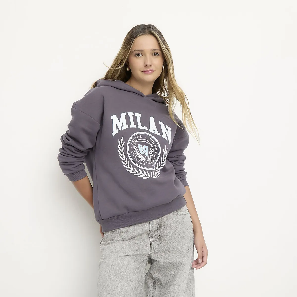 SYBILLA - Hoodie Mujer con Estampado de Algodón Sybilla