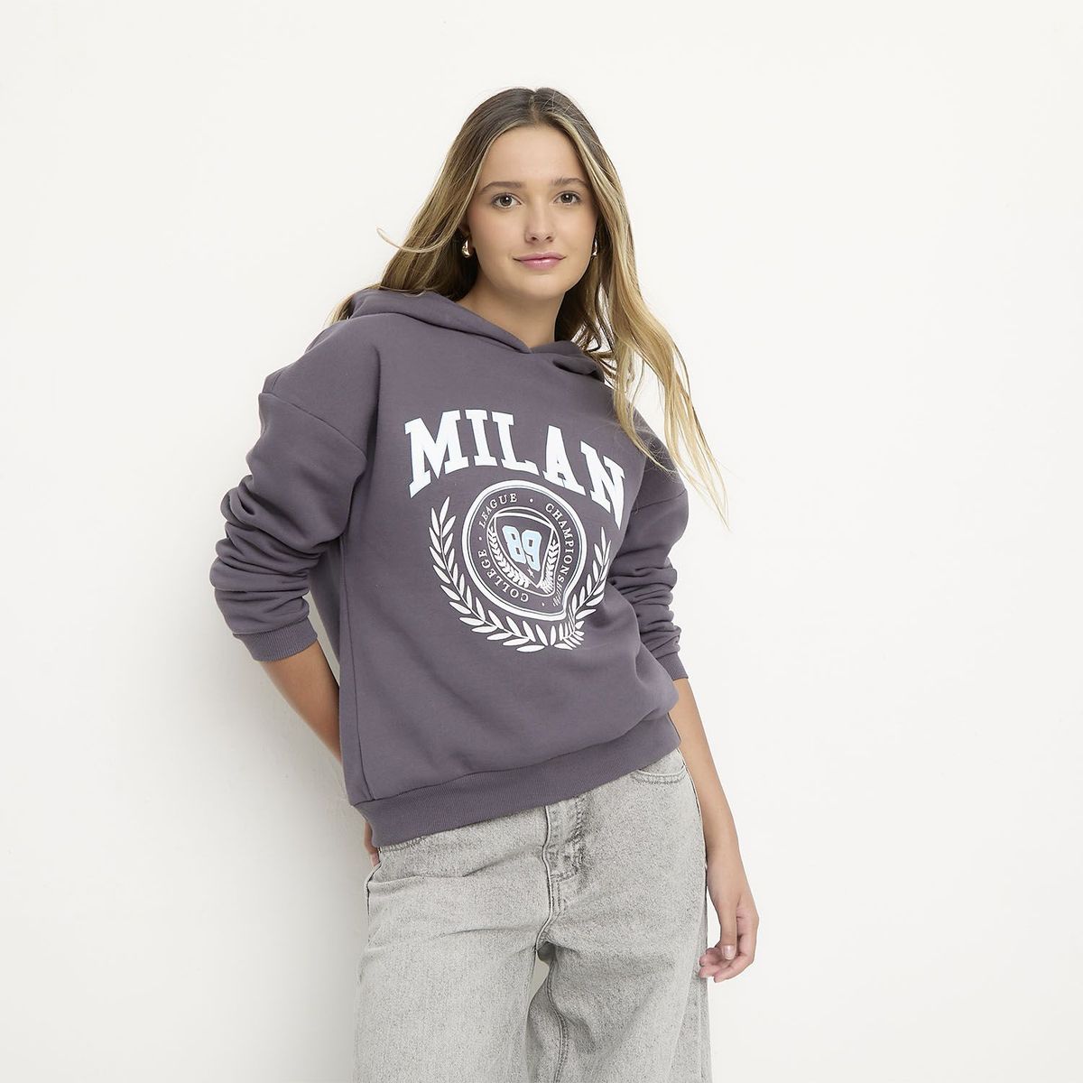 SYBILLA - Hoodie Mujer con Estampado de Algodón Sybilla