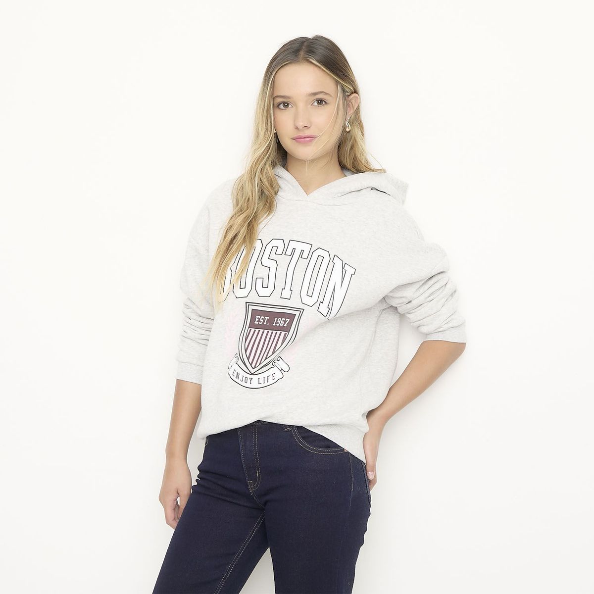 SYBILLA - Hoodie Mujer con Estampado de Algodón Sybilla