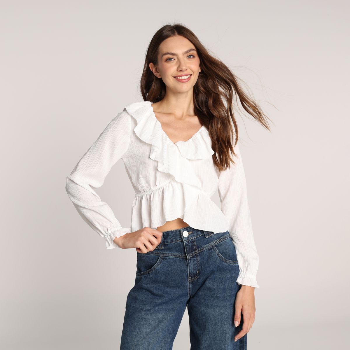 SYBILLA - Blusa Mujer con Boleros Manga larga Sybilla