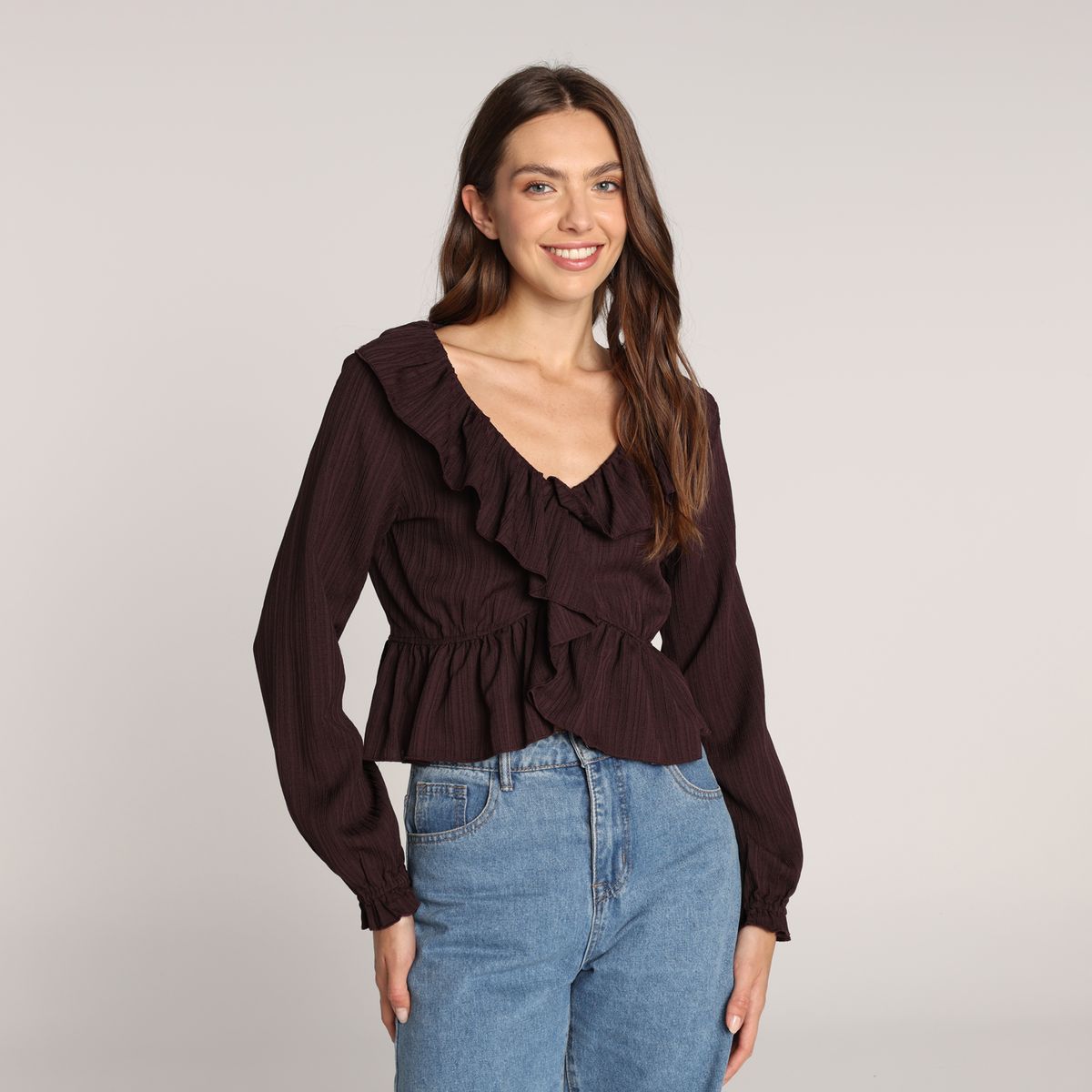 SYBILLA - Blusa Mujer con Boleros Manga larga Sybilla