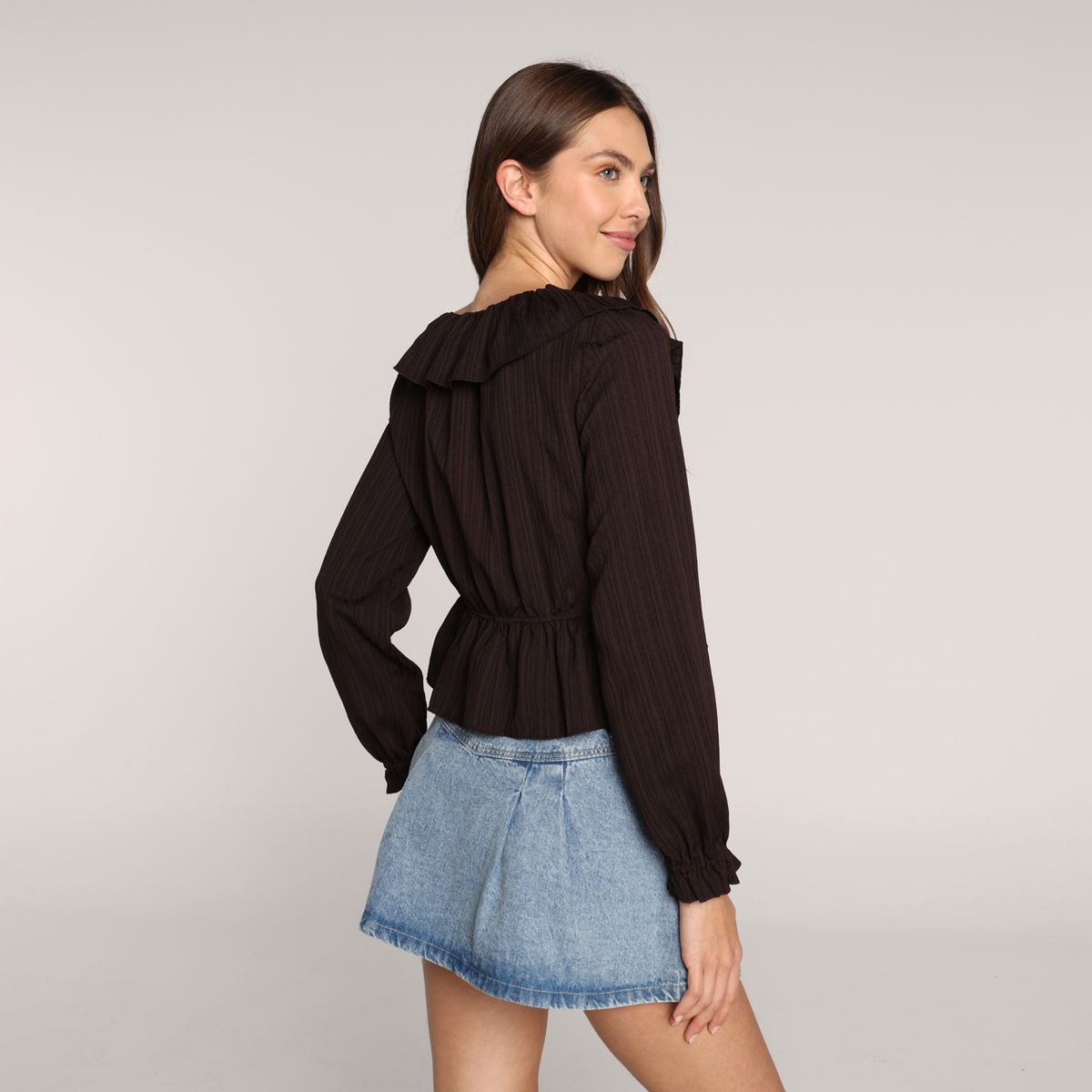 SYBILLA - Blusa Mujer con Boleros Manga larga Sybilla