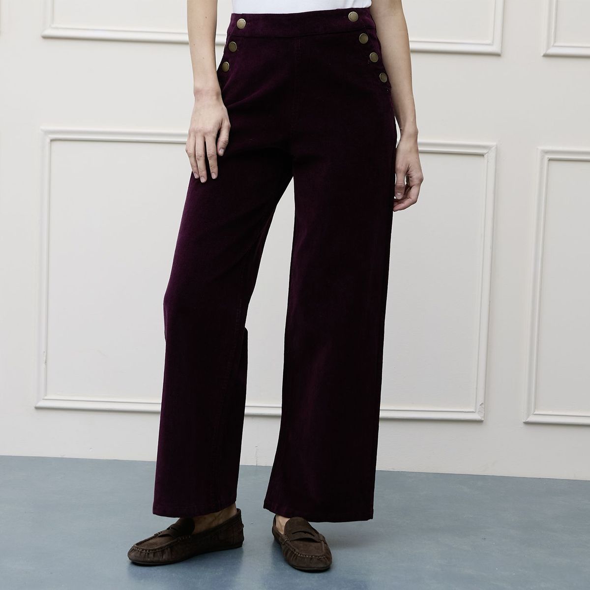 BASEMENT - Pantalón Wide leg Mujer Tiro medio Basement