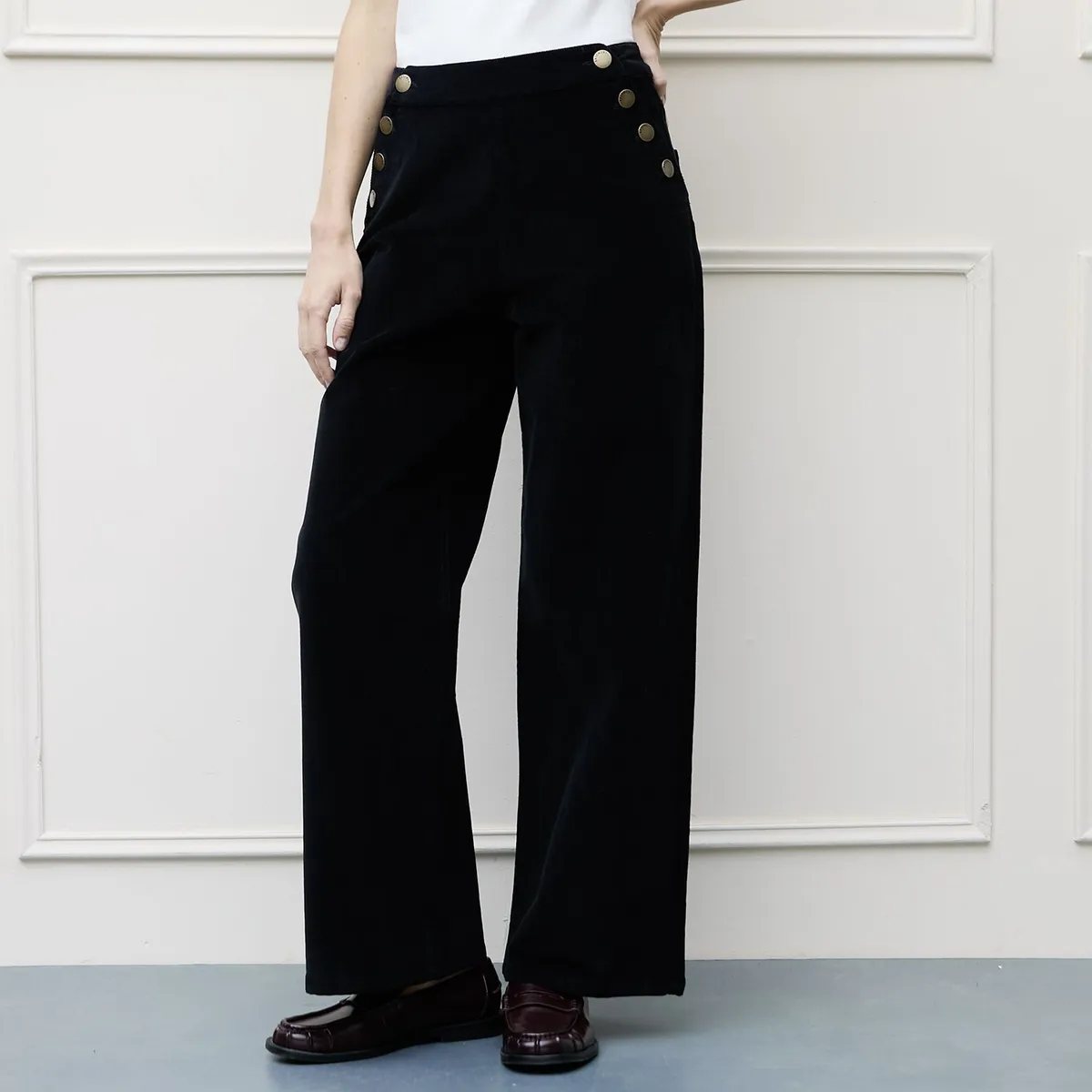 BASEMENT - Pantalón Wide leg Mujer Tiro medio Basement