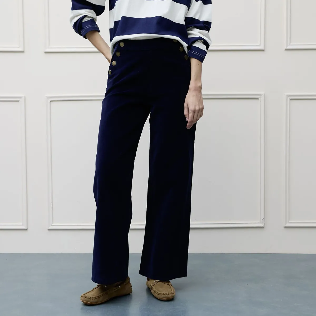 BASEMENT - Pantalón Wide leg Mujer Tiro medio Basement