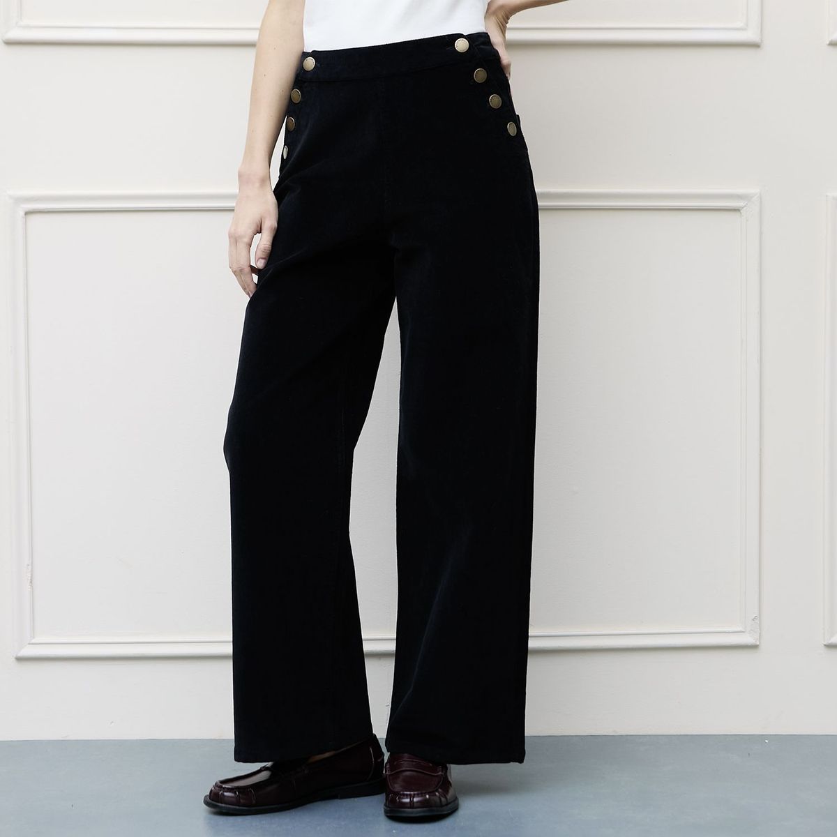 BASEMENT - Pantalón Wide leg Mujer Tiro medio Basement