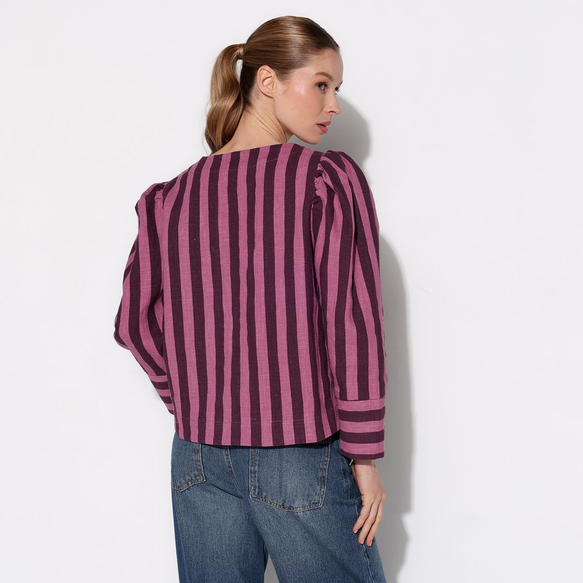 BASEMENT - Blusa Mujer Rayas Manga Larga Basement
