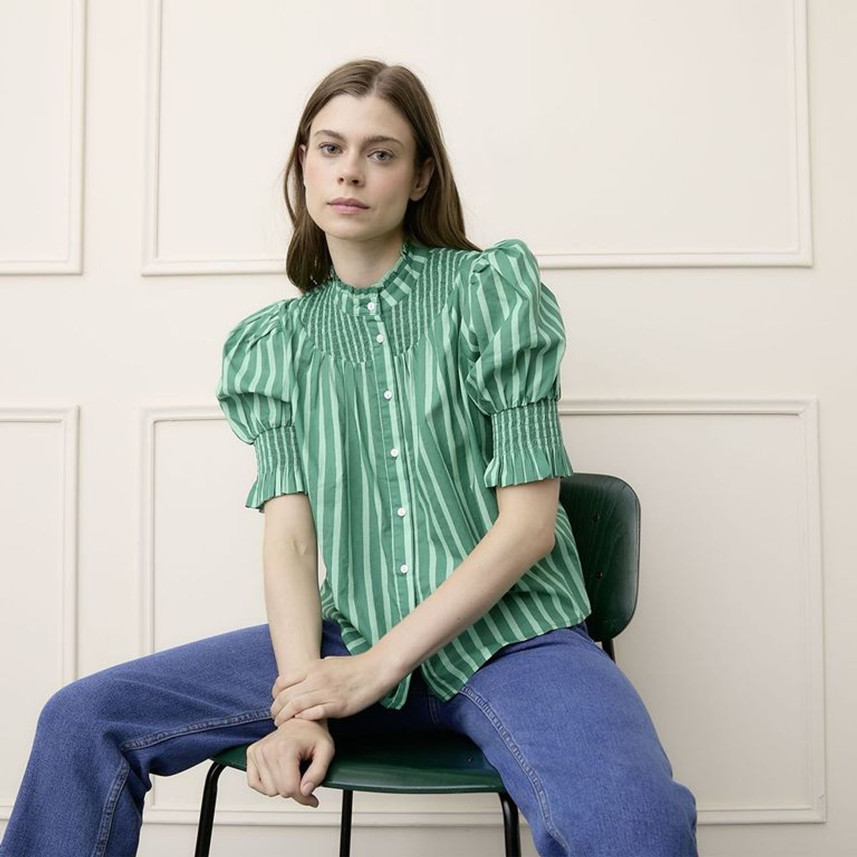 BASEMENT - Blusa Mujer Manga Corta de Algodón Basement