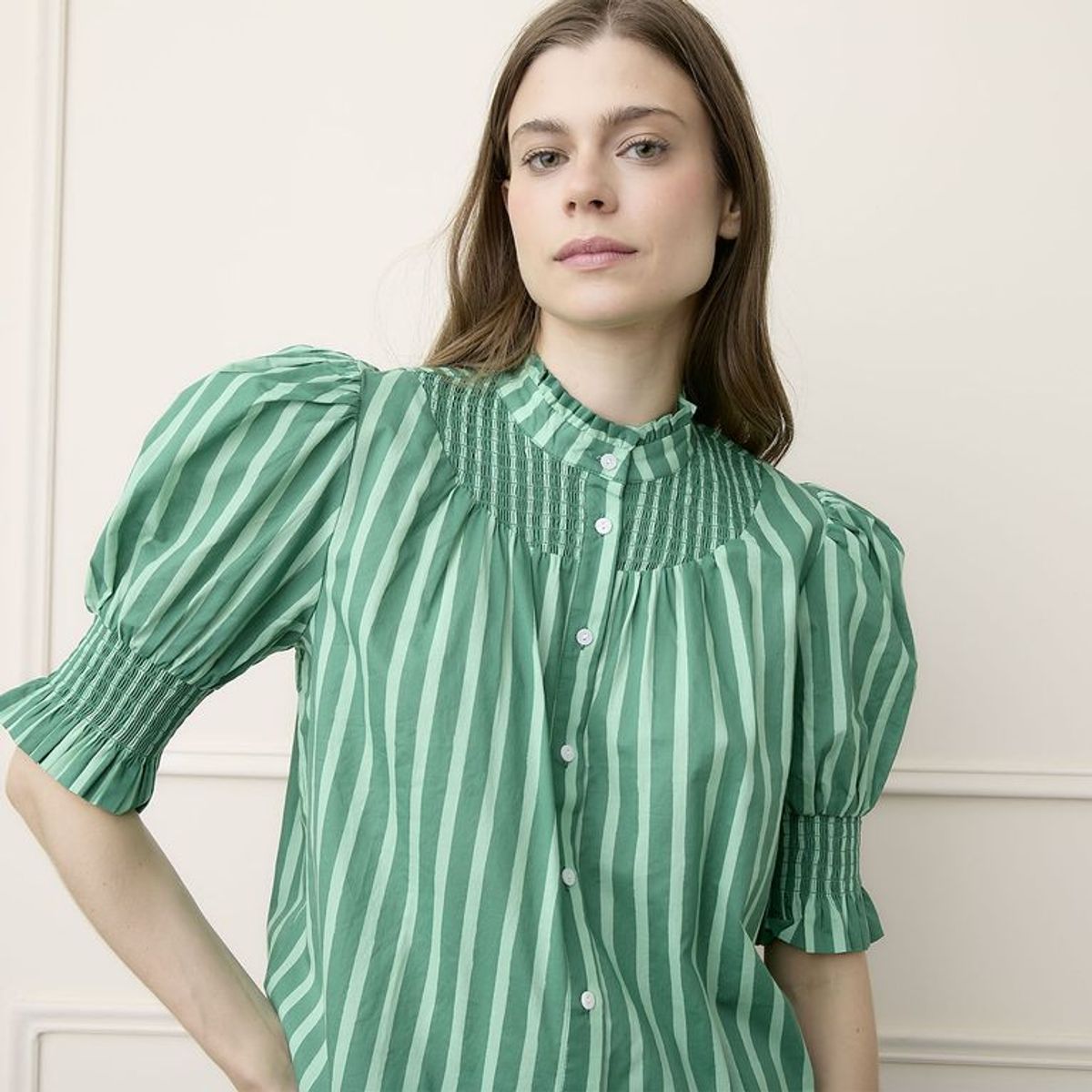 BASEMENT - Blusa Mujer Manga Corta de Algodón Basement