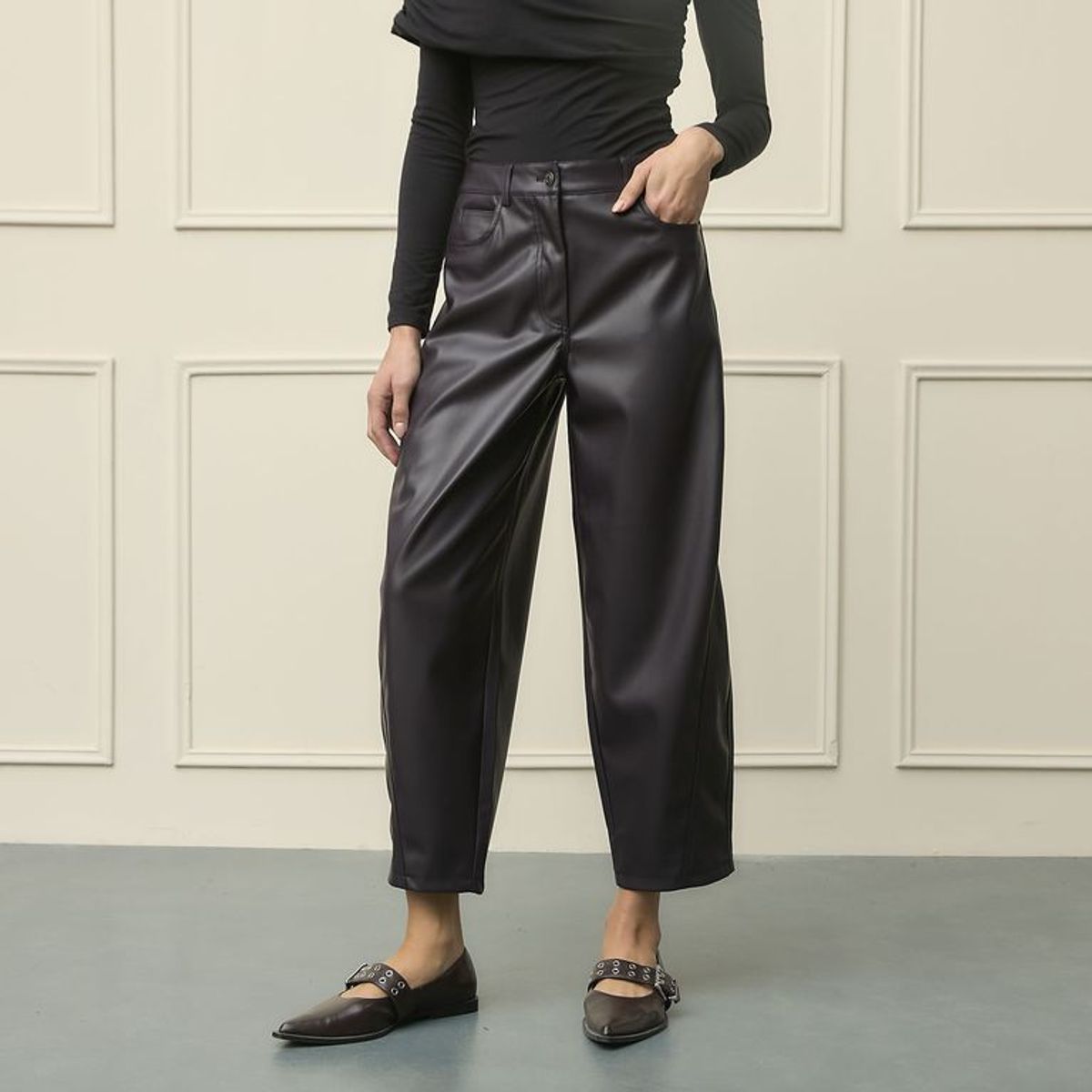 BASEMENT - Pantalón Wide Leg Mujer Tiro Medio Basement