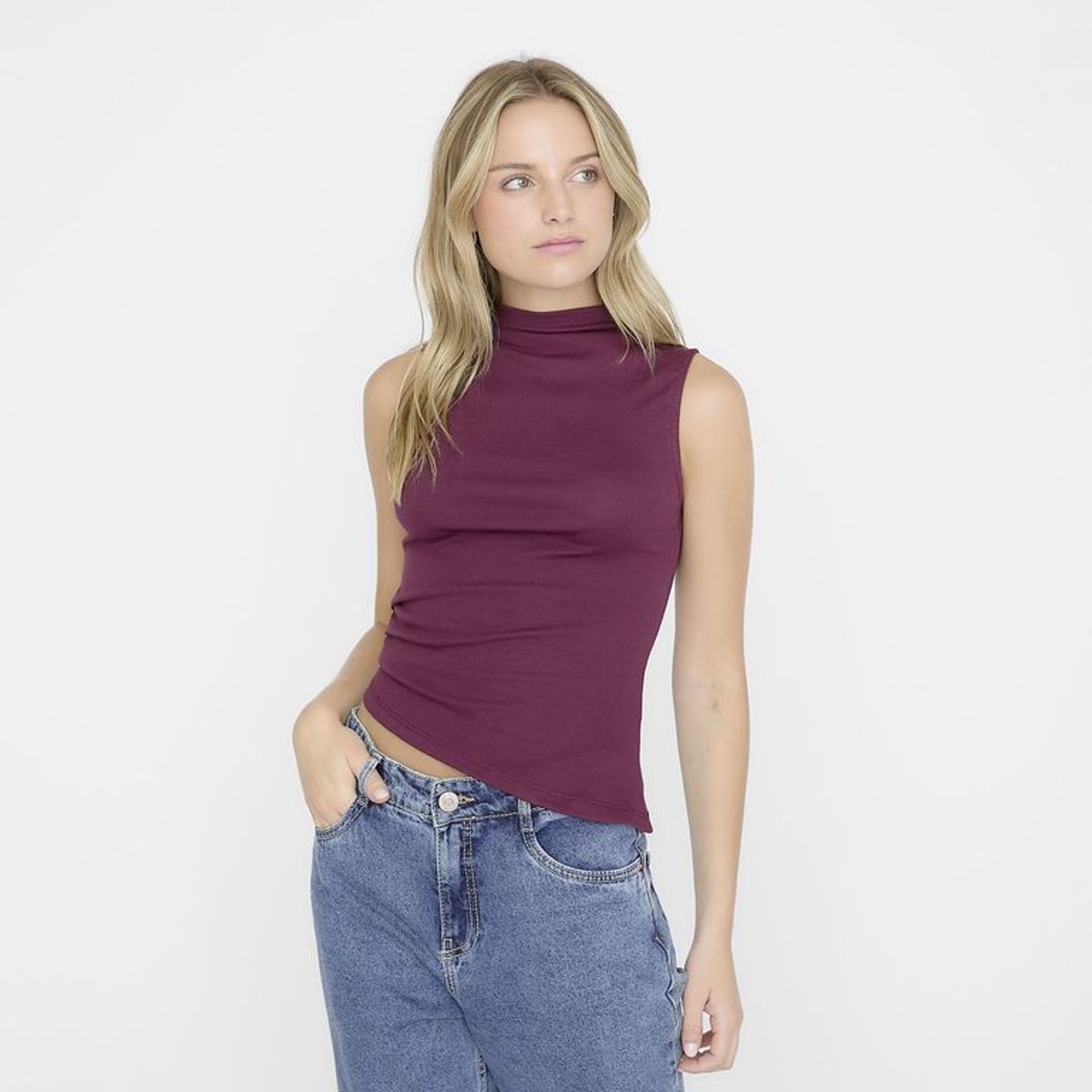 SYBILLA - Blusa Mujer Sin mangas de Algodón Sybilla