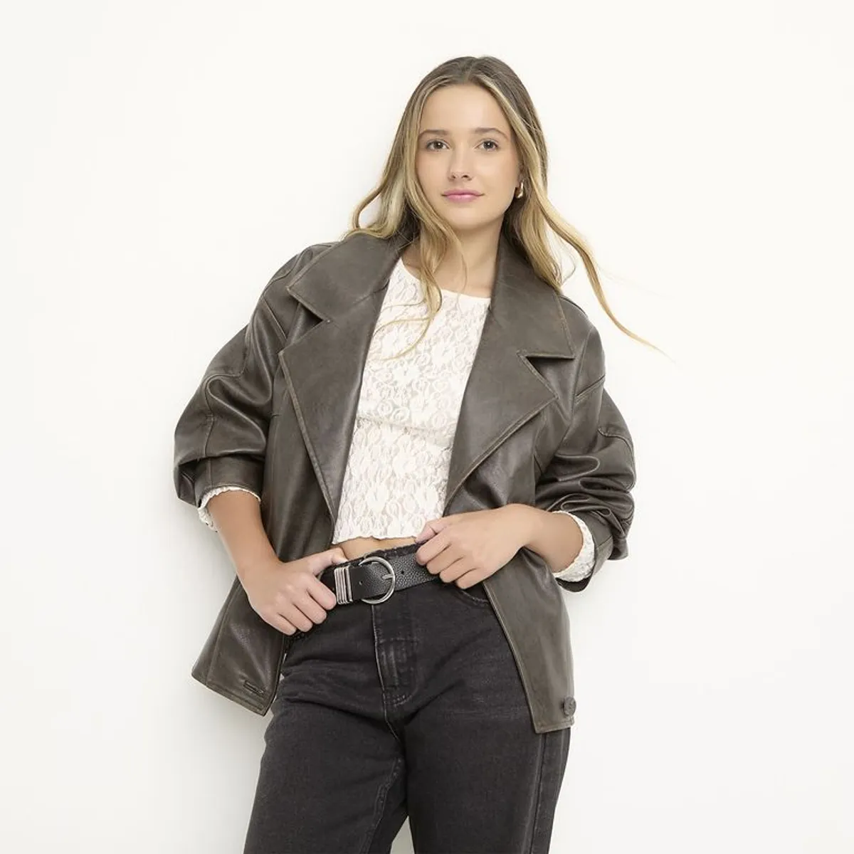 SYBILLA - Chaqueta Efecto cuero Mujer Sybilla