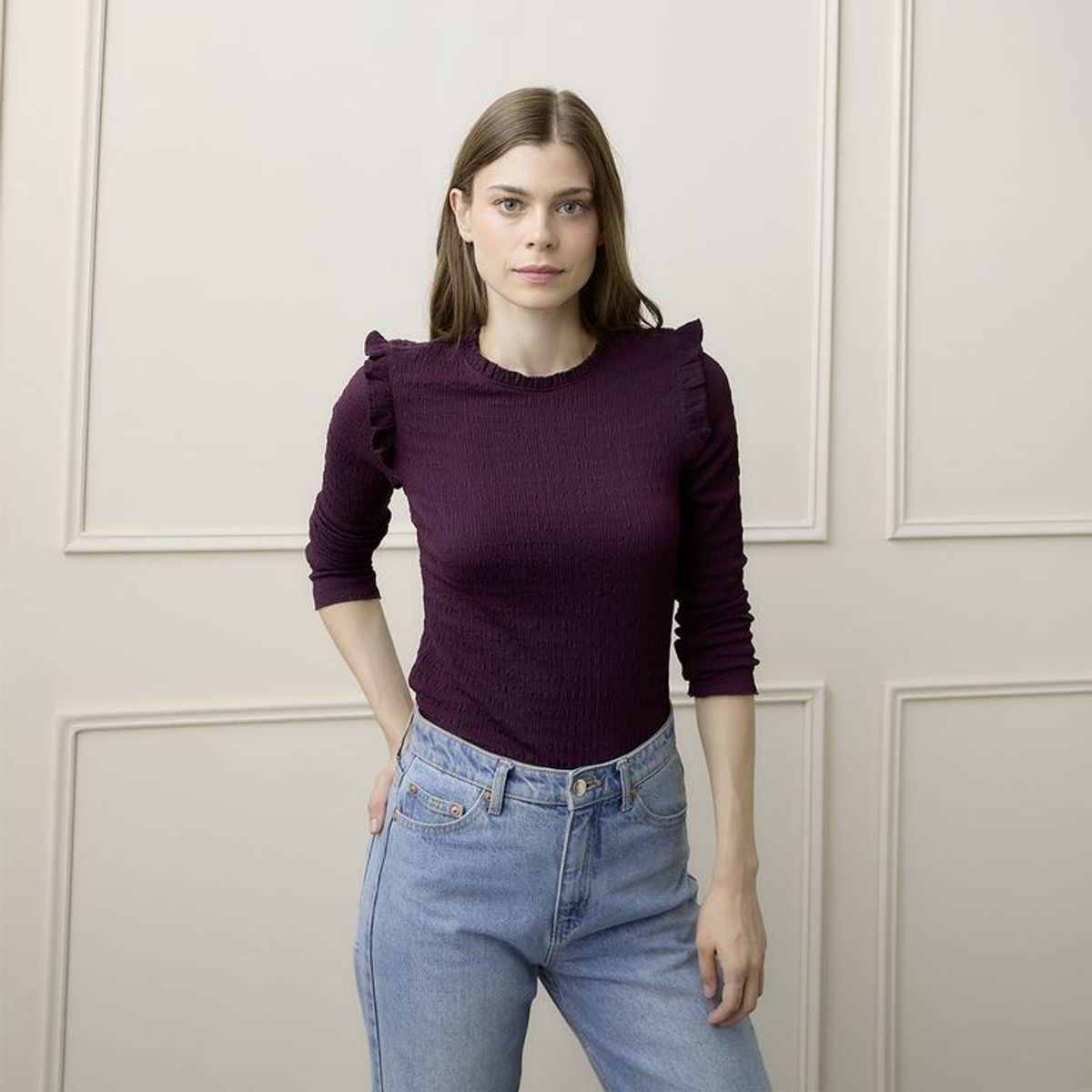 BASEMENT - Blusa Mujer  Manga Larga Basement