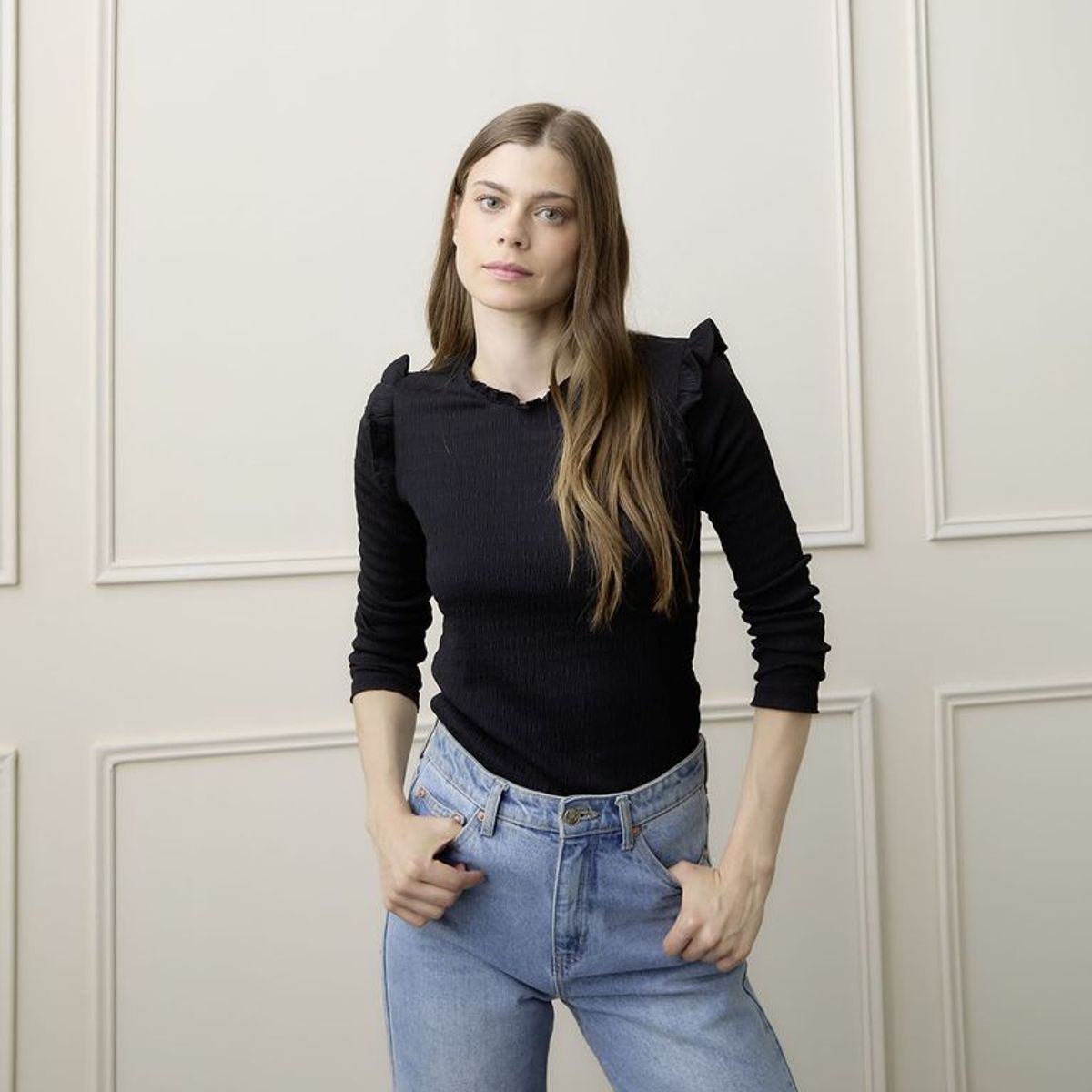 BASEMENT - Blusa Mujer  Manga Larga Basement