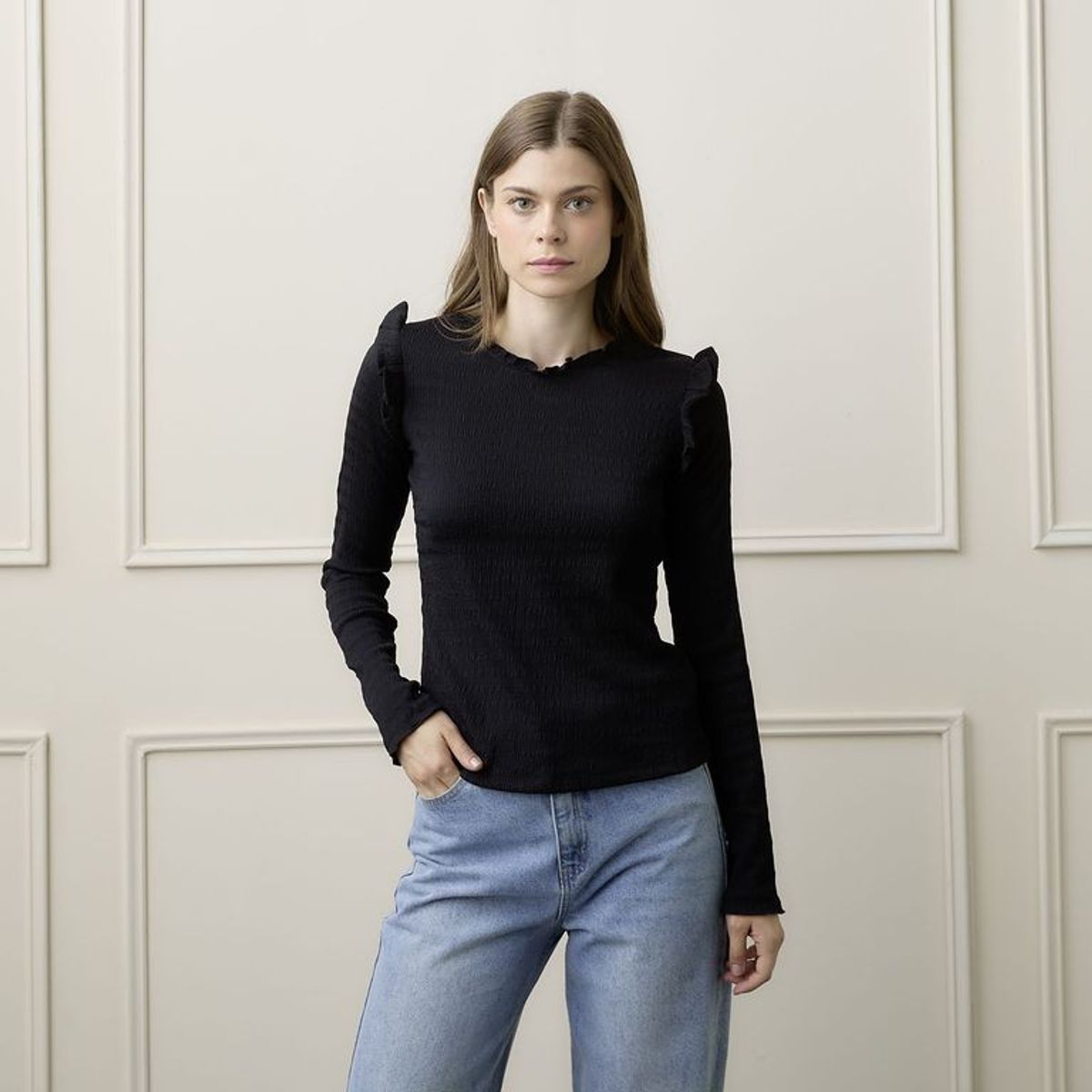 BASEMENT - Blusa Mujer  Manga Larga Basement