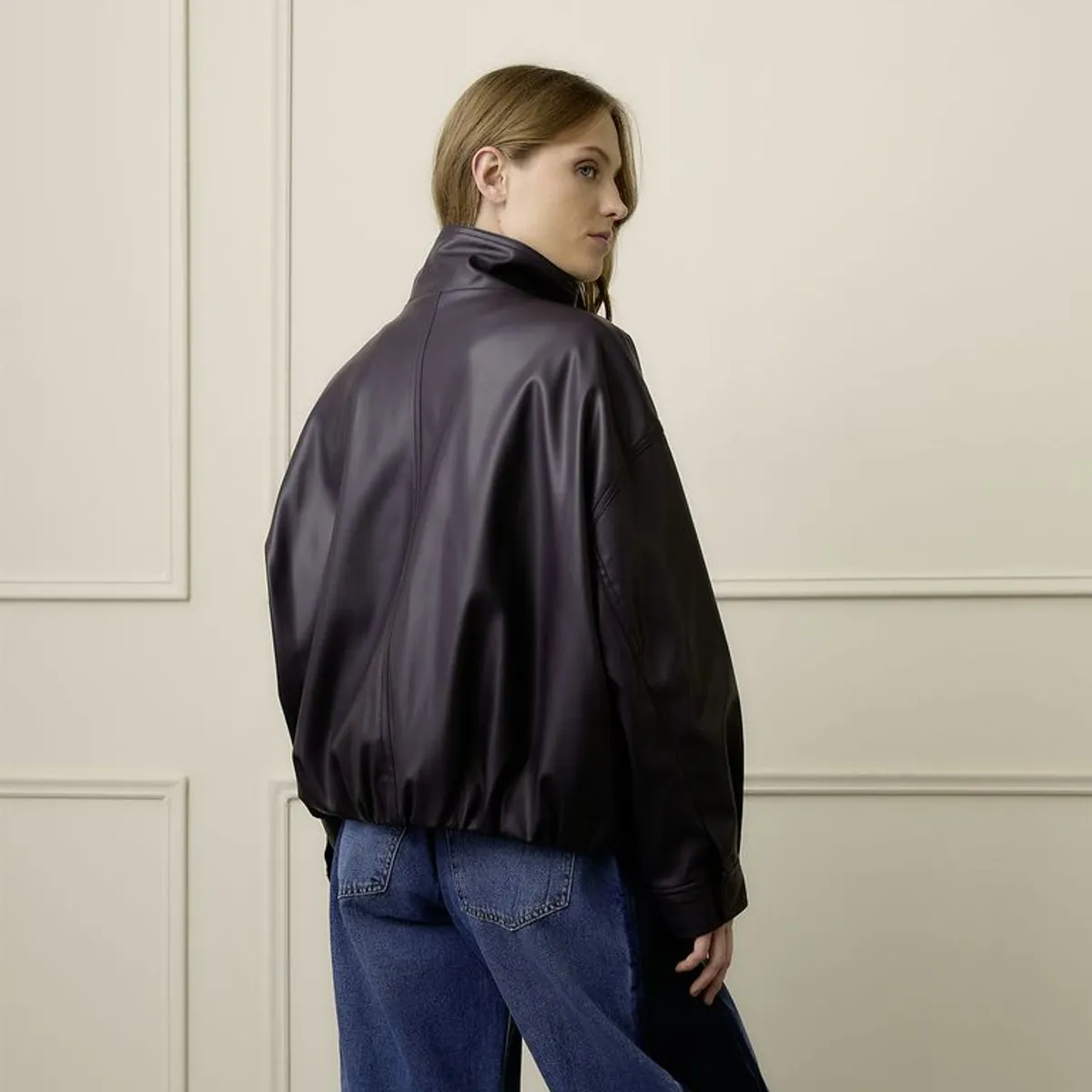 BASEMENT - Chaqueta Efecto Cuero Mujer Basement