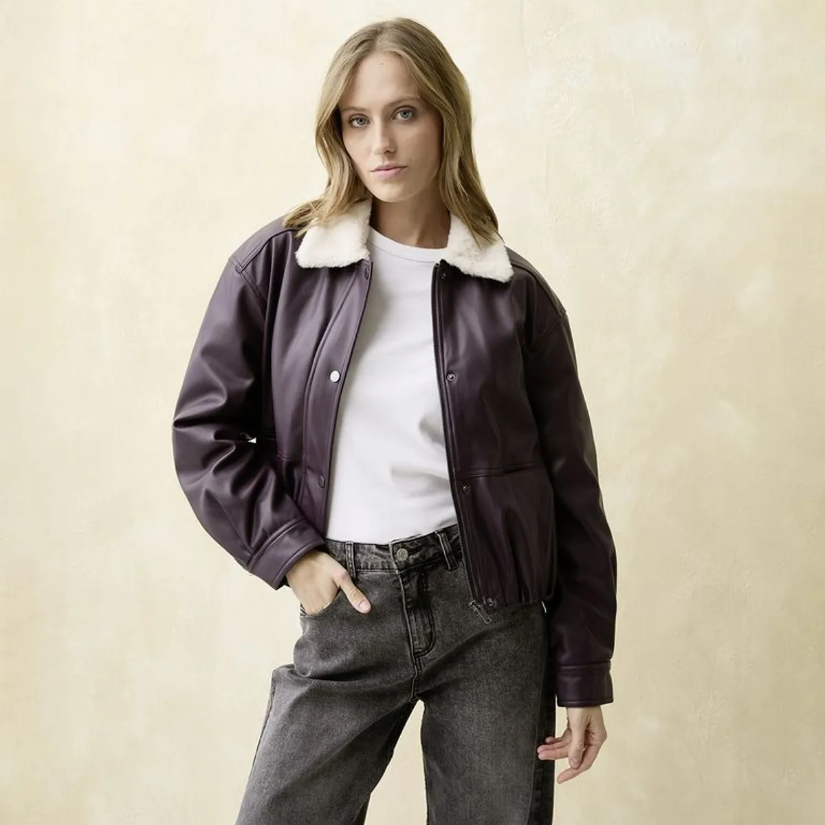 UNIVERSITY CLUB - Chaqueta Efecto cuero Mujer University Club