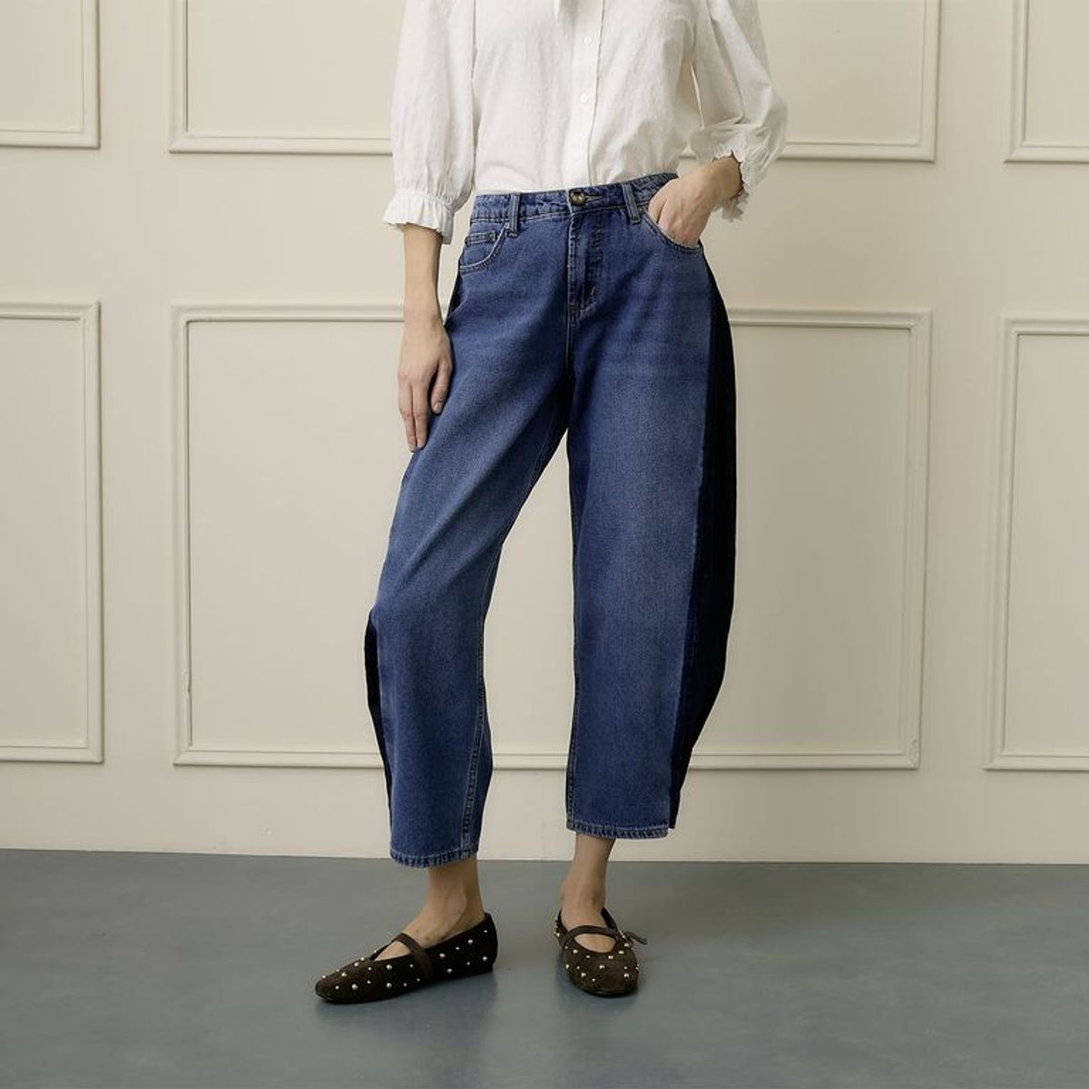 BASEMENT - Jean Balloon Mujer Tiro medio de Algodón Basement