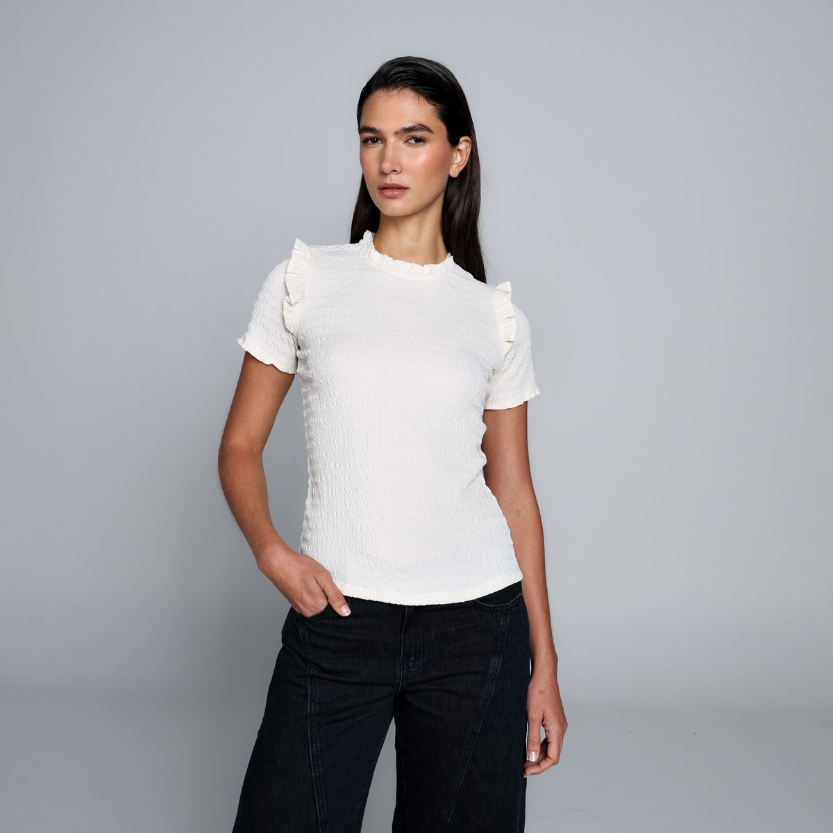 BASEMENT - Blusa Mujer Manga corta Basement