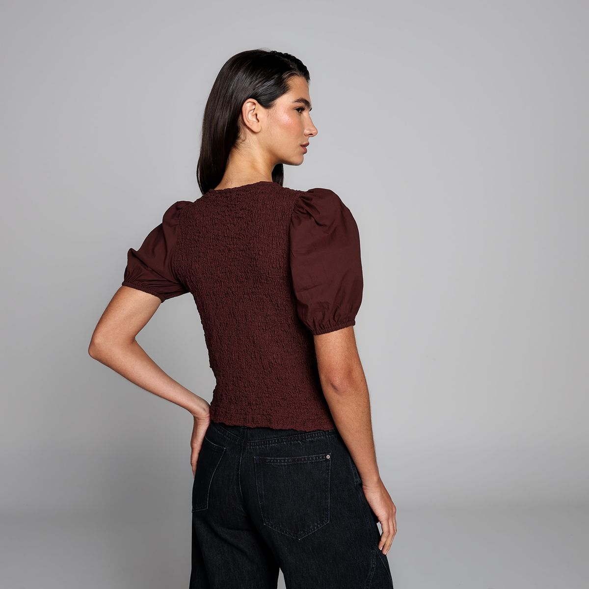 BASEMENT - Blusa Mujer Manga Corta De Algodón Basement