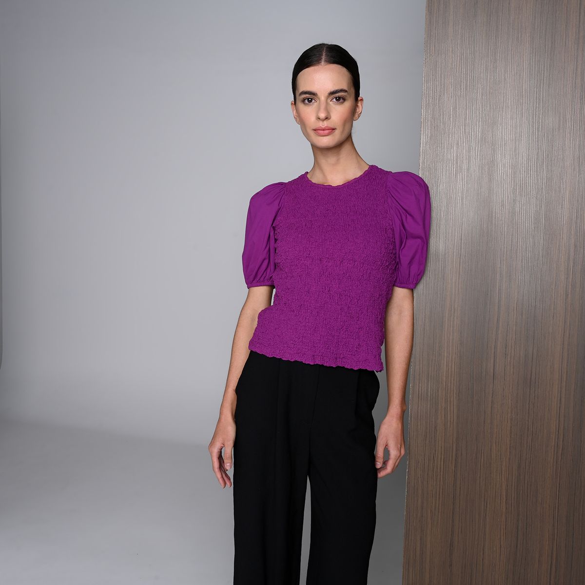 BASEMENT - Blusa Mujer Manga Corta De Algodón Basement