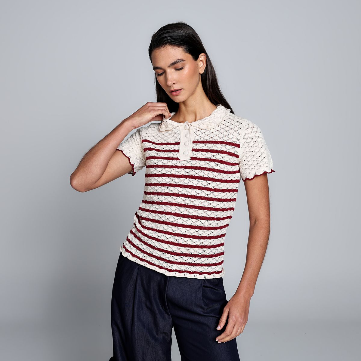 BASEMENT - Blusa Mujer Manga corta De Algodón Basement