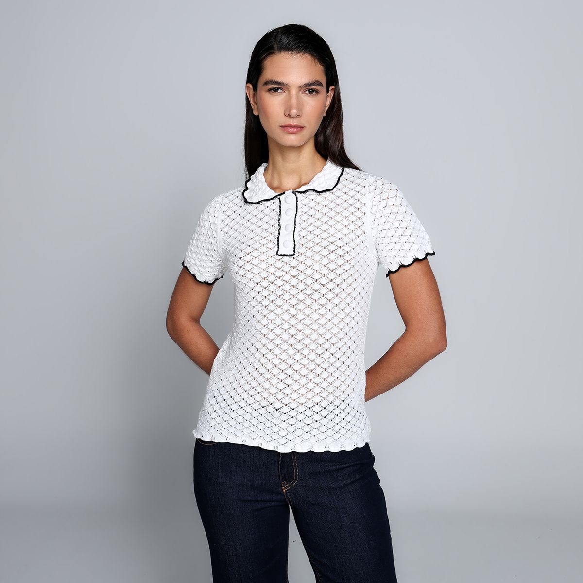 BASEMENT - Blusa Mujer Manga corta De Algodón Basement