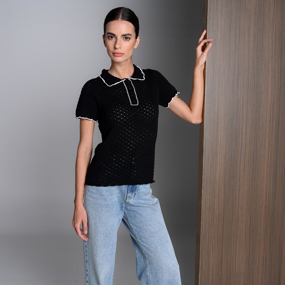 BASEMENT - Blusa Mujer Manga corta De Algodón Basement