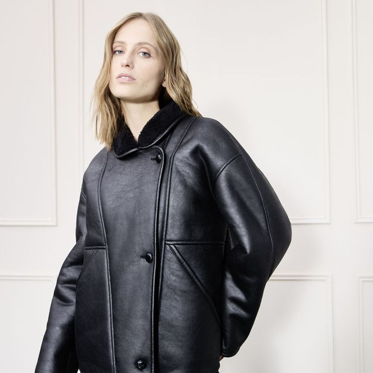 BASEMENT - Chaqueta Mujer Efecto cuero Basement