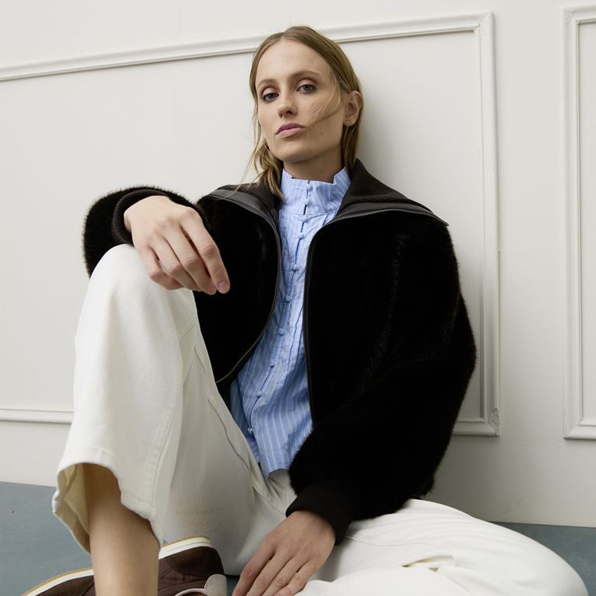 BASEMENT - Chaqueta Mujer Efecto pelo Basement