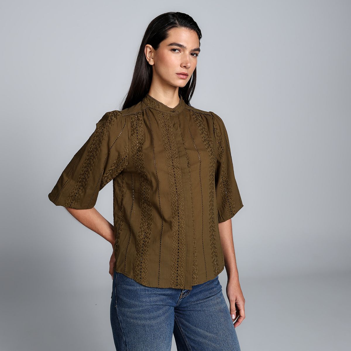 BASEMENT - Blusa Mujer Manga 3/4 Basement