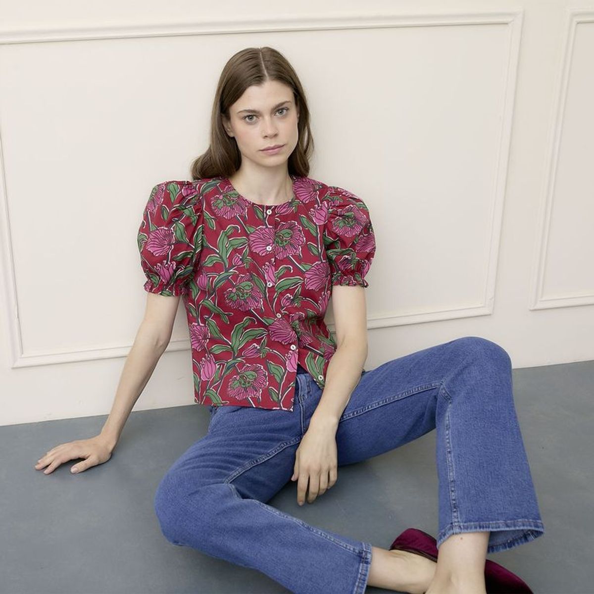BASEMENT - Blusa Mujer  Manga Corta de Algodón Basement