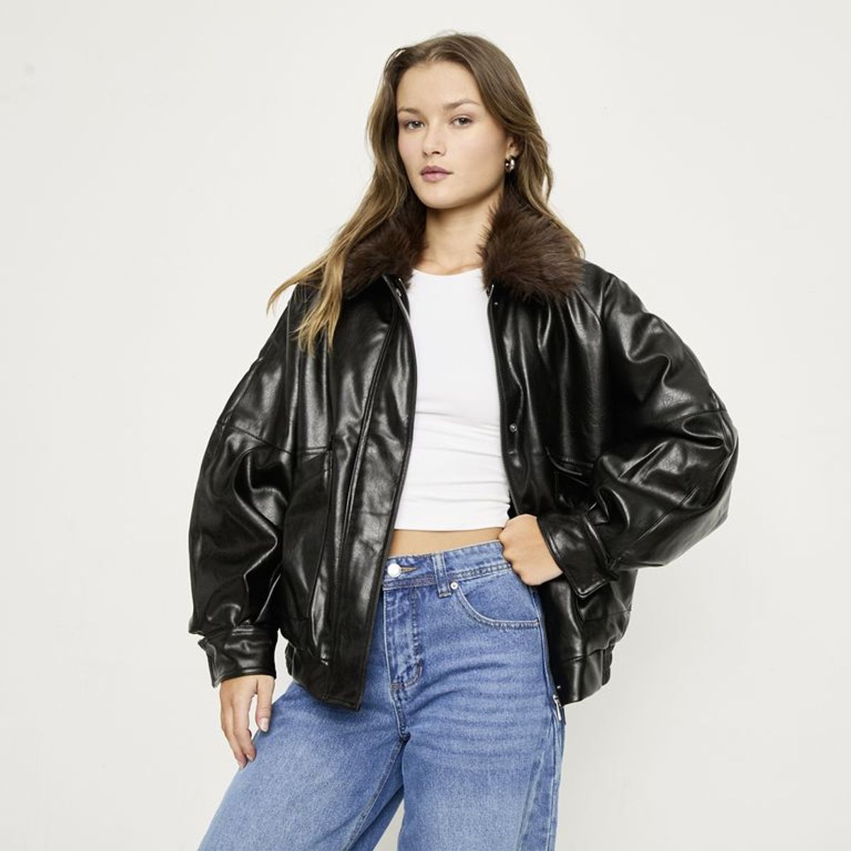 SYBILLA - Chaqueta Efecto cuero Mujer Sybilla