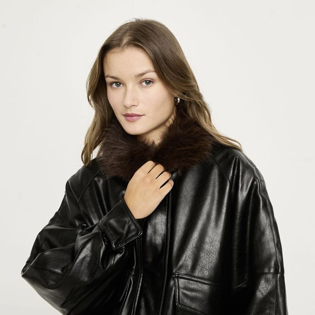 SYBILLA - Chaqueta Efecto cuero Mujer Sybilla