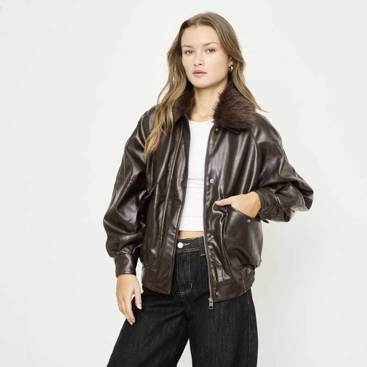 SYBILLA - Chaqueta Efecto cuero Mujer Sybilla