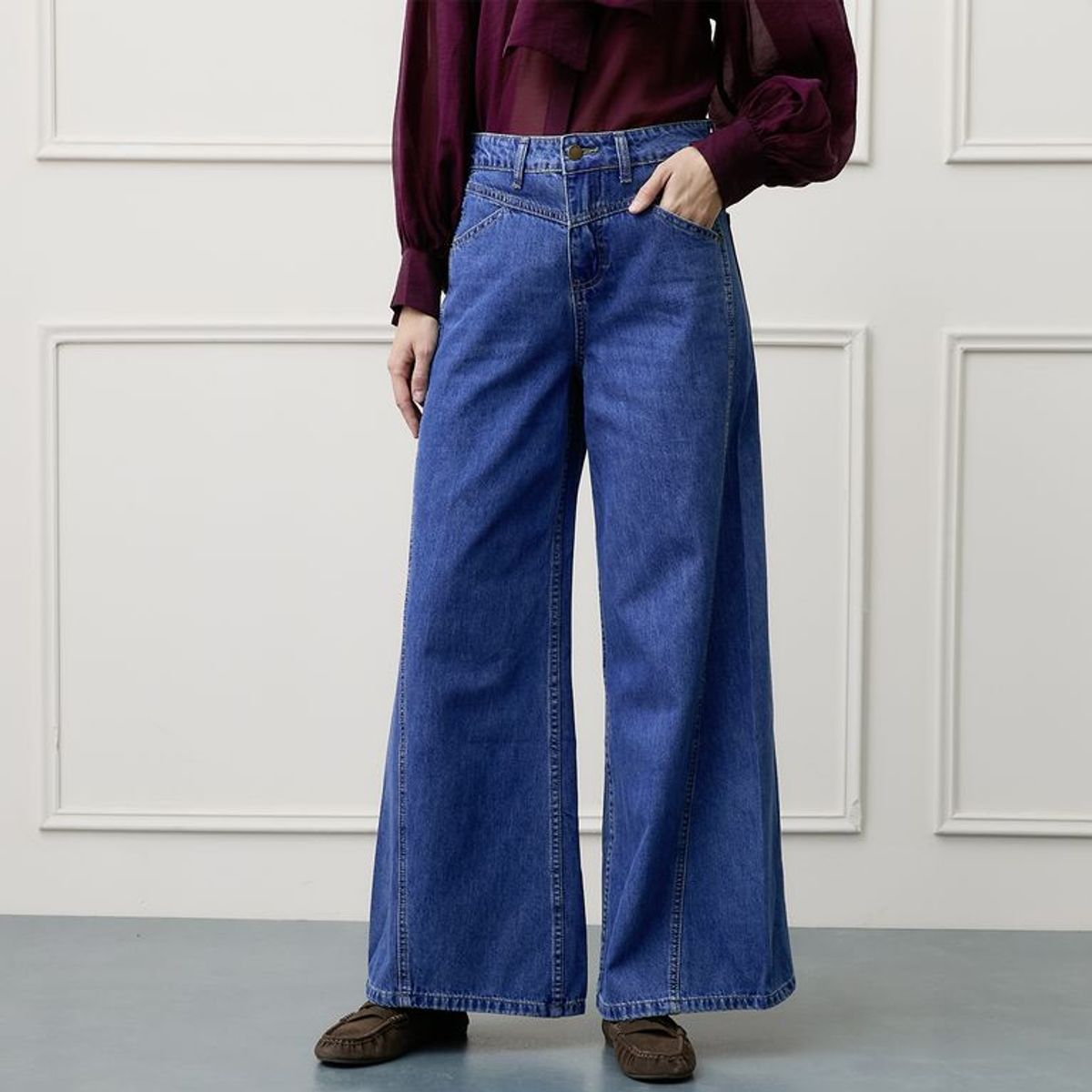BASEMENT - Jean Wide leg Mujer de Algodón Basement