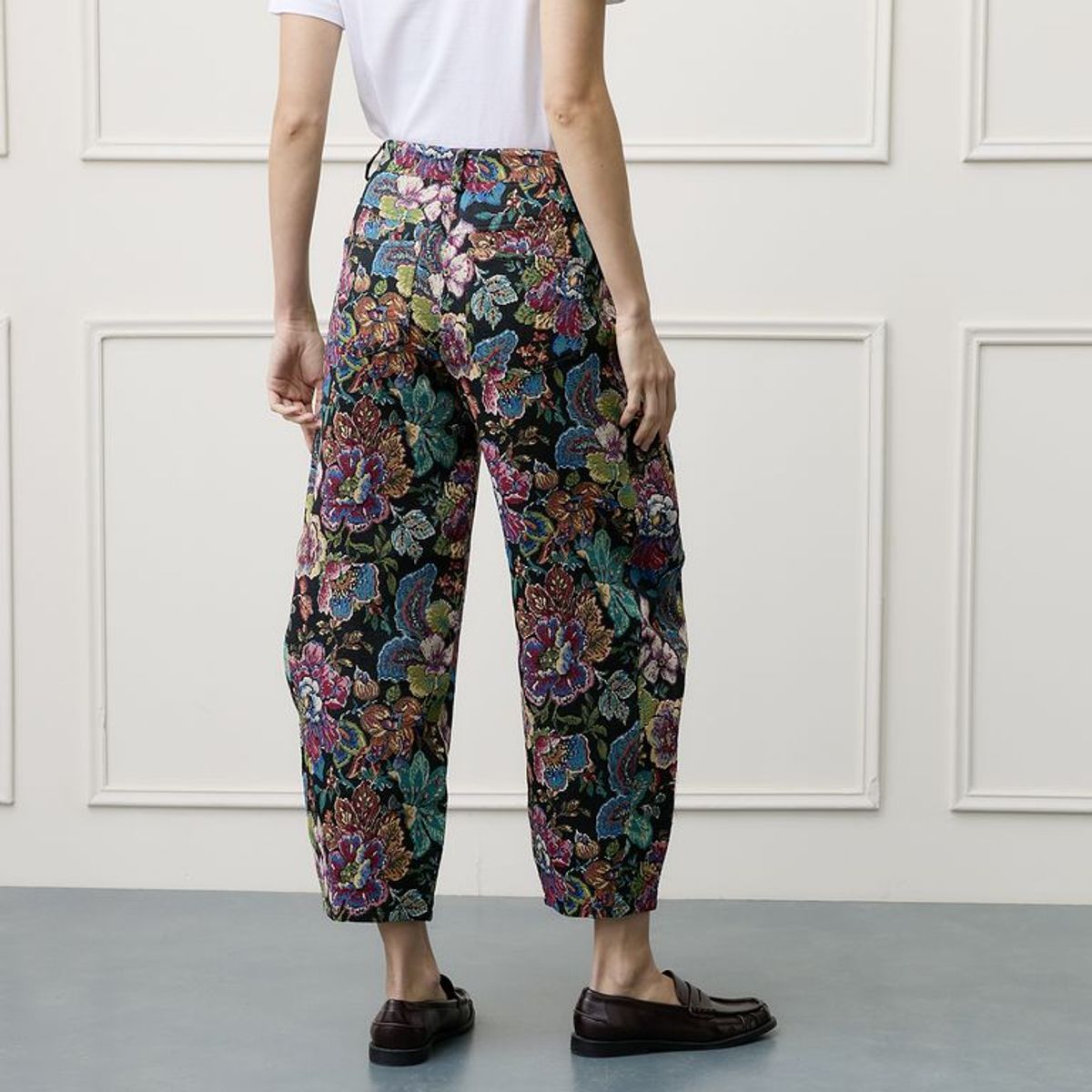 BASEMENT - Pantalón Balloon Mujer con Estampado de Algodón Basement