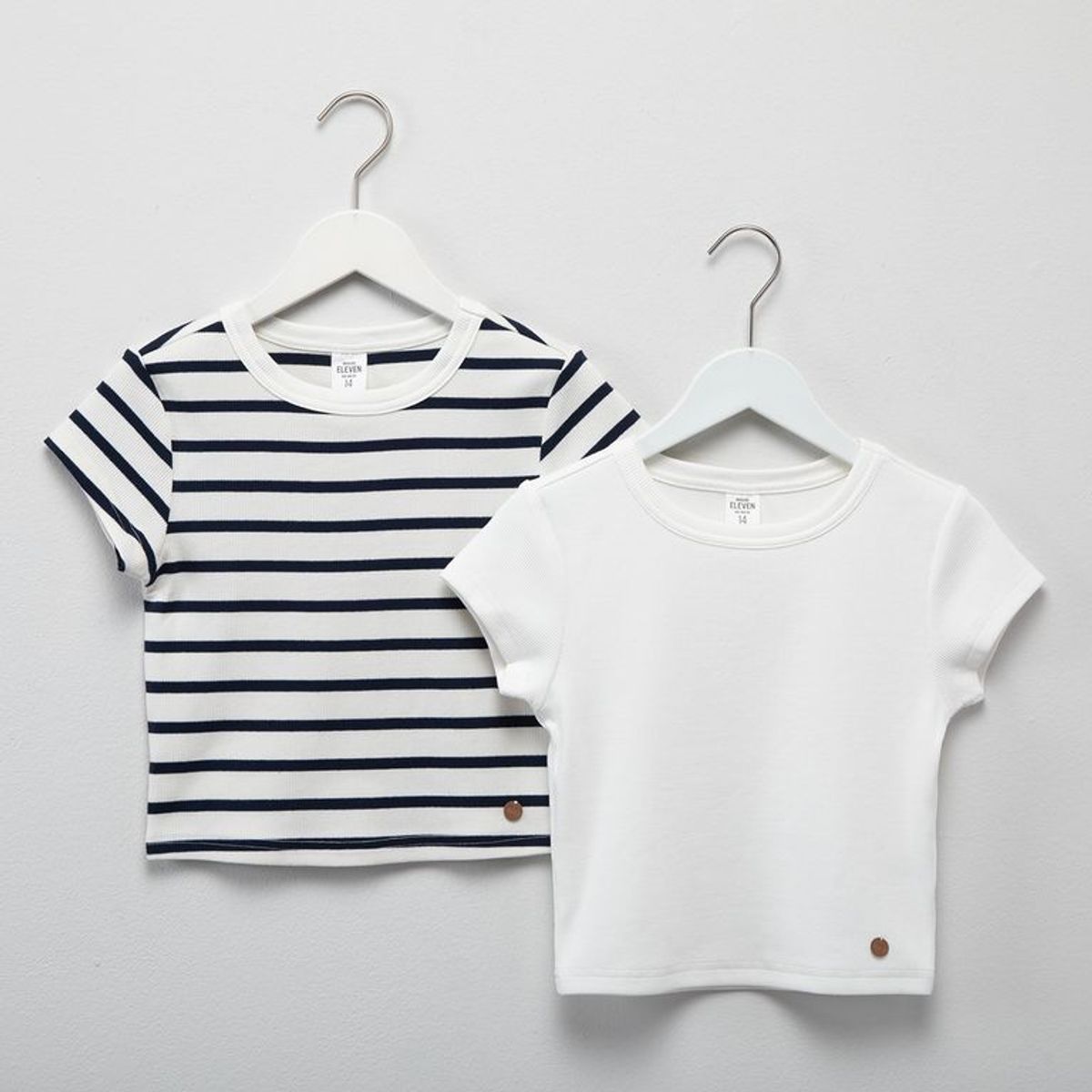 ELV - Camiseta para Niña Pack de 2 unidades Manga corta de Algodón Elv