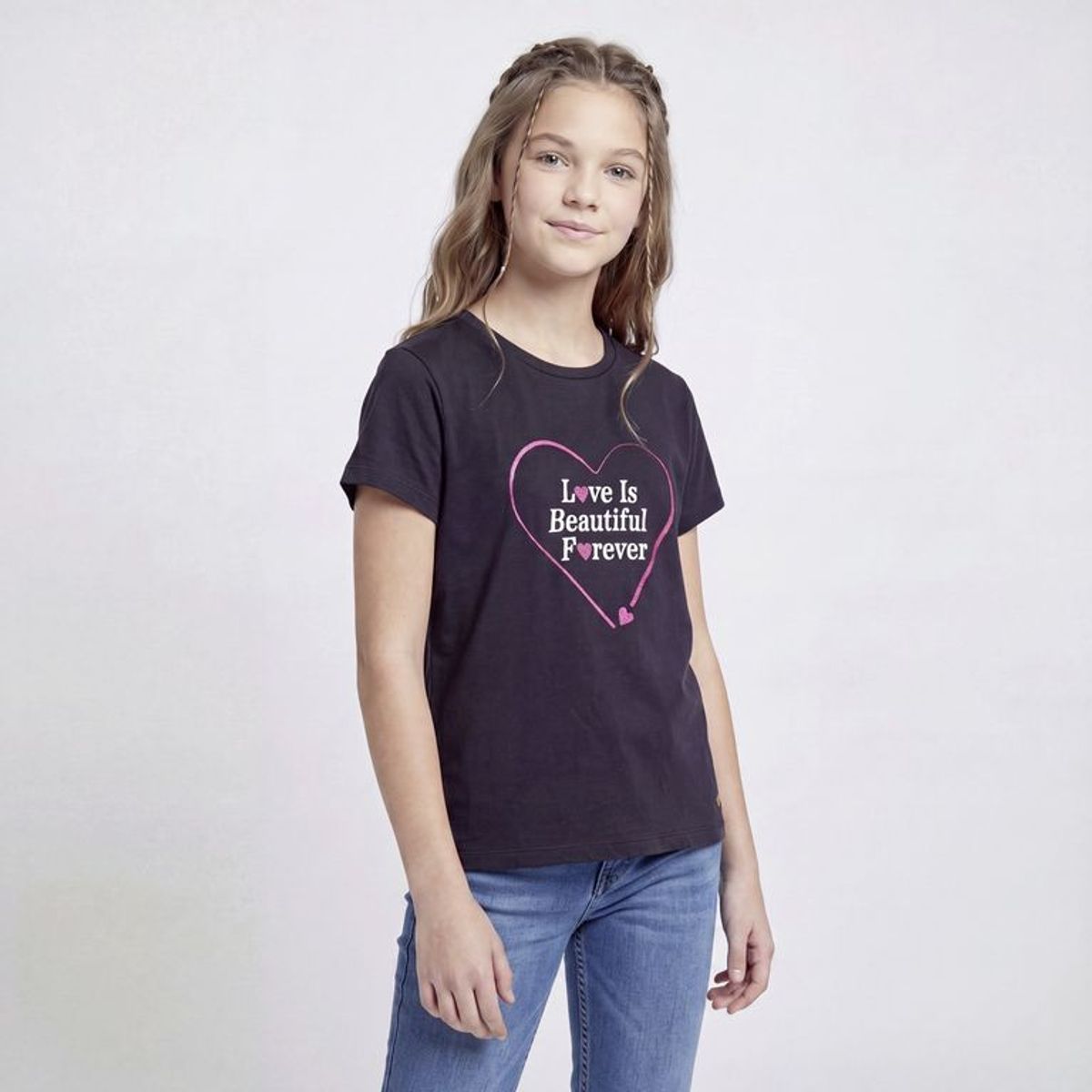 ELV - Camiseta para Niña Estampado Manga corta de Algodón Elv