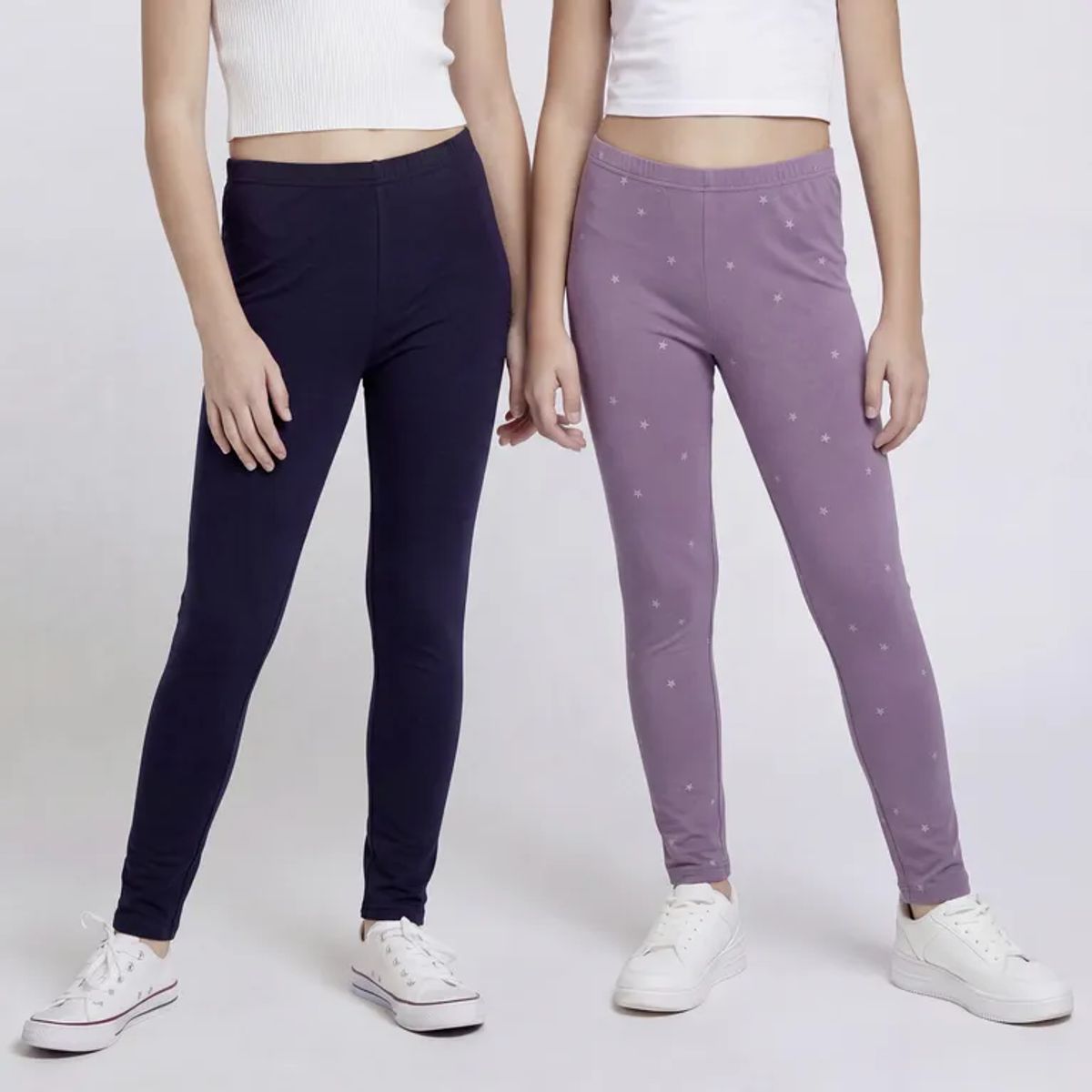ELV - Pack de 2 Leggings para Niña de Algodón Elv