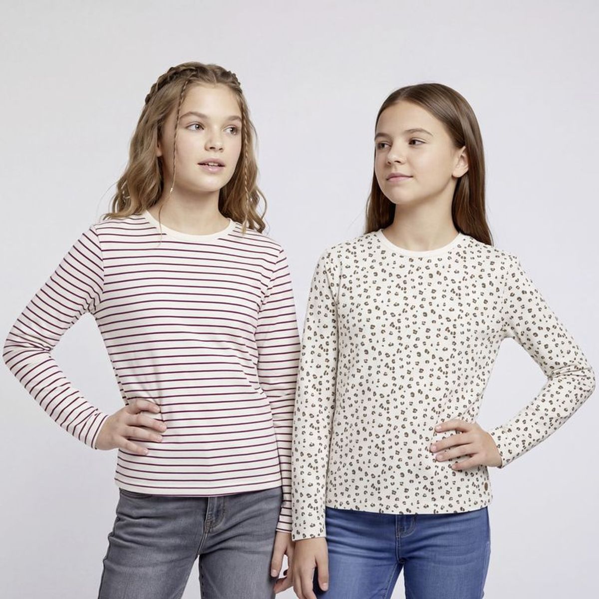 ELV - Camiseta para Niña Pack de 2 unidades con Estampado Manga larga Elv