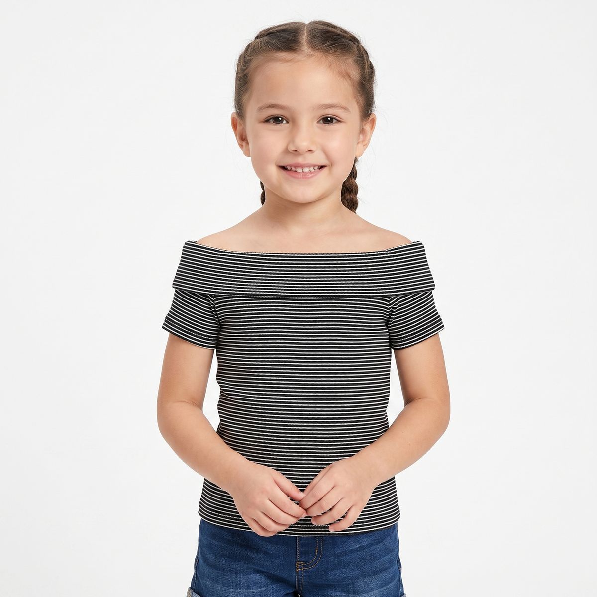 ELV - Camiseta para Niña Manga corta de Algodón Elv